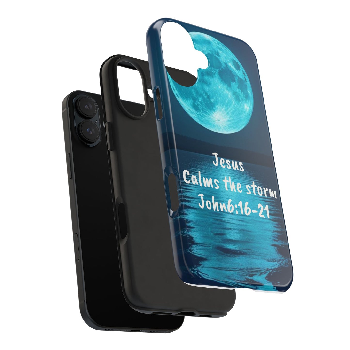 Moonlit Jesus Phone Case | Tough Phone Cases for Faithful Protection, Bible Verse, Gift for Christians, Spiritual Decor