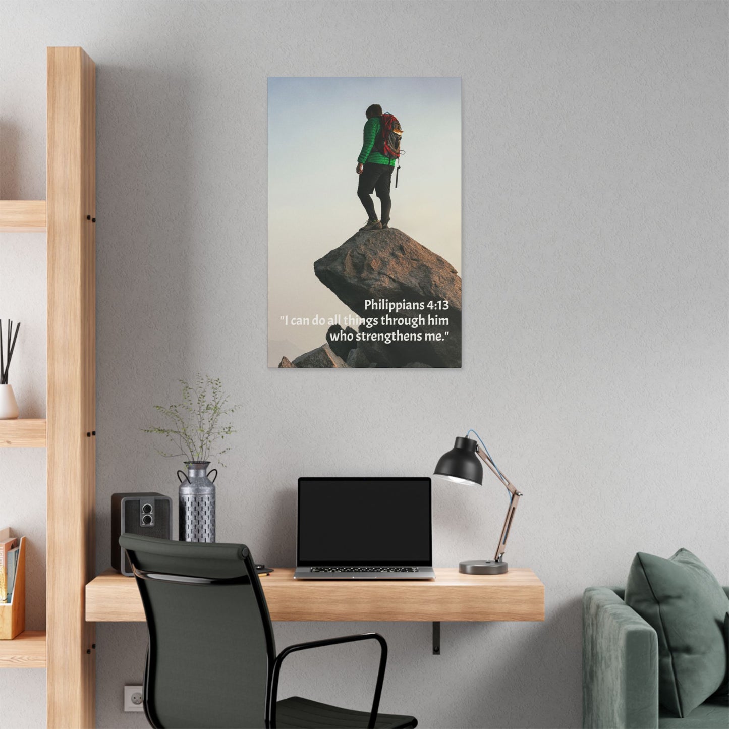 Inspirational Canvas Wall Art - Philippians 4:13 Motivational Decor