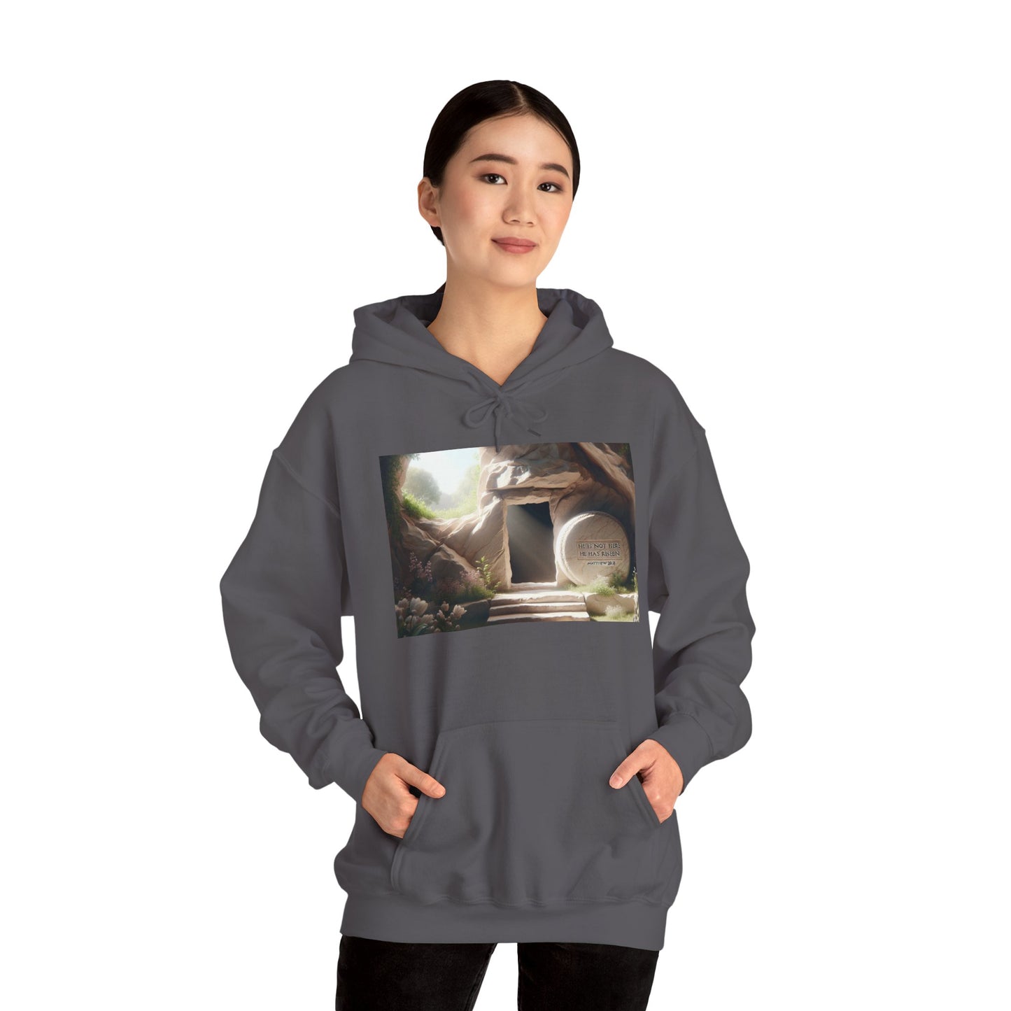 Inspirational Hooded Sweatshirt with Serene Design - Perfect for All Seasons