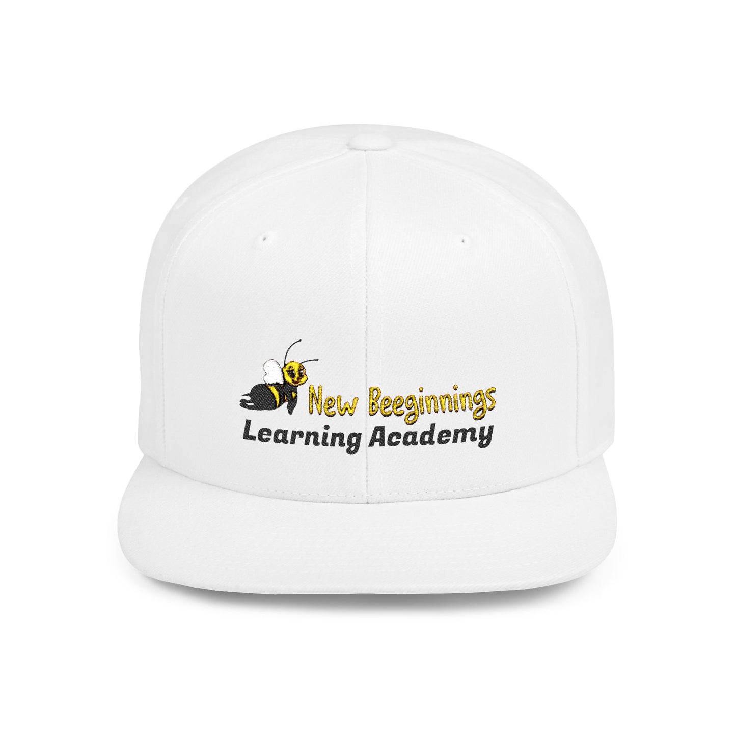 Bee-Themed Flat Bill Snapback Hat, Learning Academy Cap, Trendy Bee Hat, School Spirit Headwear, Birthday Gift, Summer Accessory