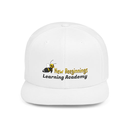 Bee-Themed Flat Bill Snapback Hat, Learning Academy Cap, Trendy Bee Hat, School Spirit Headwear, Birthday Gift, Summer Accessory