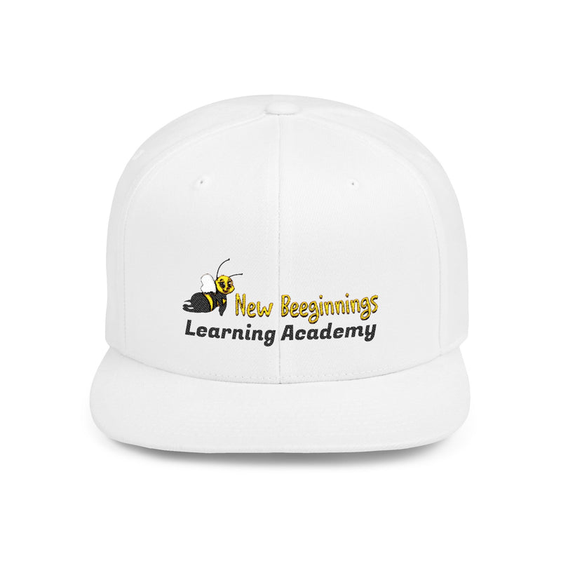 Bee-Themed Flat Bill Snapback Hat, Learning Academy Cap, Trendy Bee Hat, School Spirit Headwear, Birthday Gift, Summer Accessory