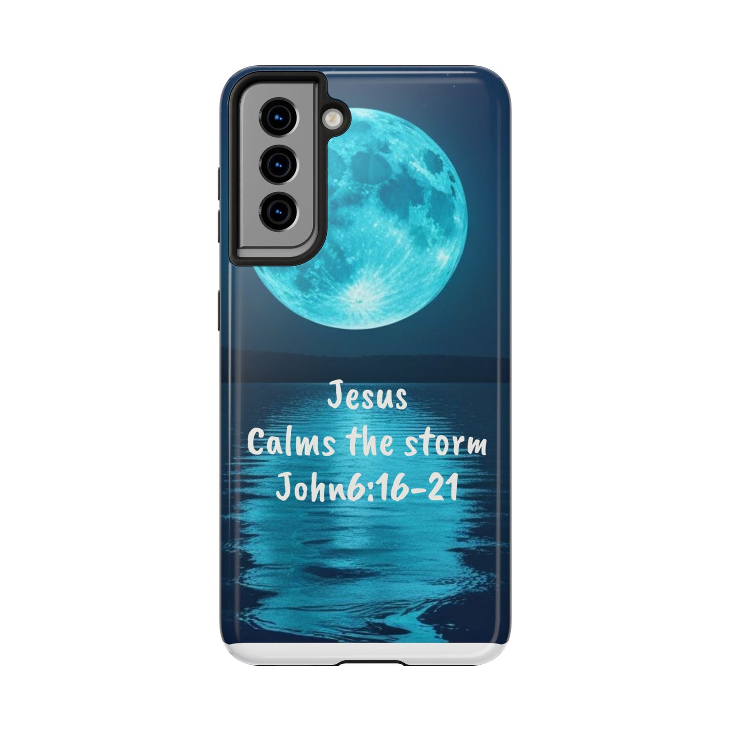 Moonlit Jesus Phone Case | Tough Phone Cases for Faithful Protection, Bible Verse, Gift for Christians, Spiritual Decor