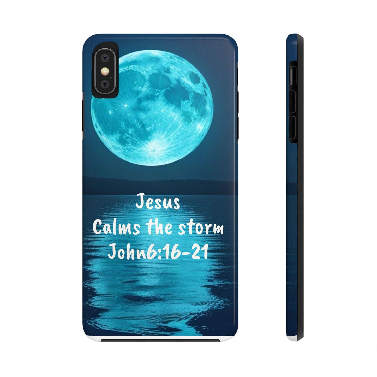 Moonlit Jesus Phone Case | Tough Phone Cases for Faithful Protection, Bible Verse, Gift for Christians, Spiritual Decor