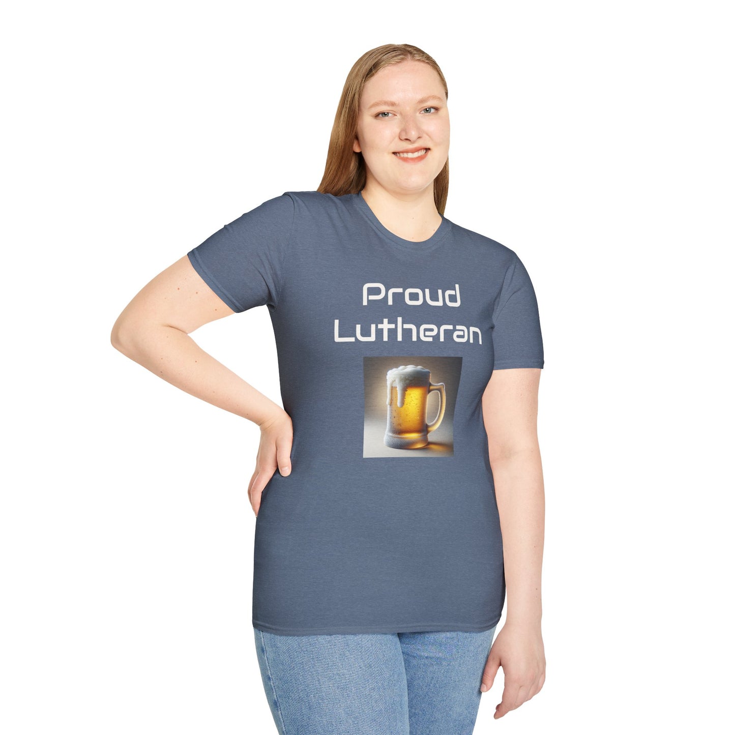 Proud Lutheran Unisex T-Shirt - Orange Beer Mug Design