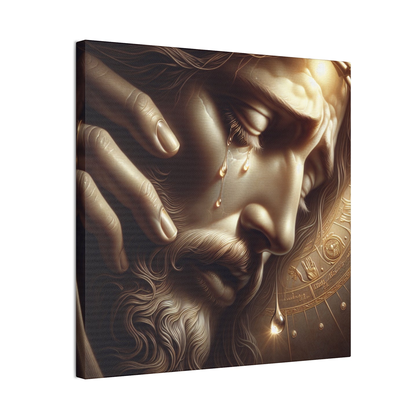 Emotional Canvas Art - Tearful Jesus Portrait