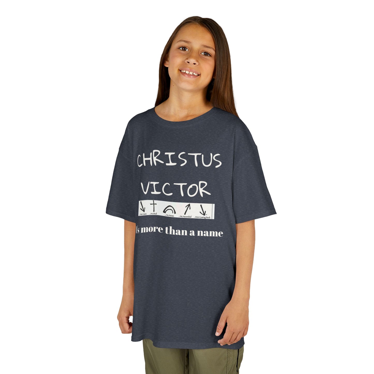 Kids Heavy Cotton™ Tee - CHRISTUS VICTOR - Faith-Inspired Kids T-Shirt