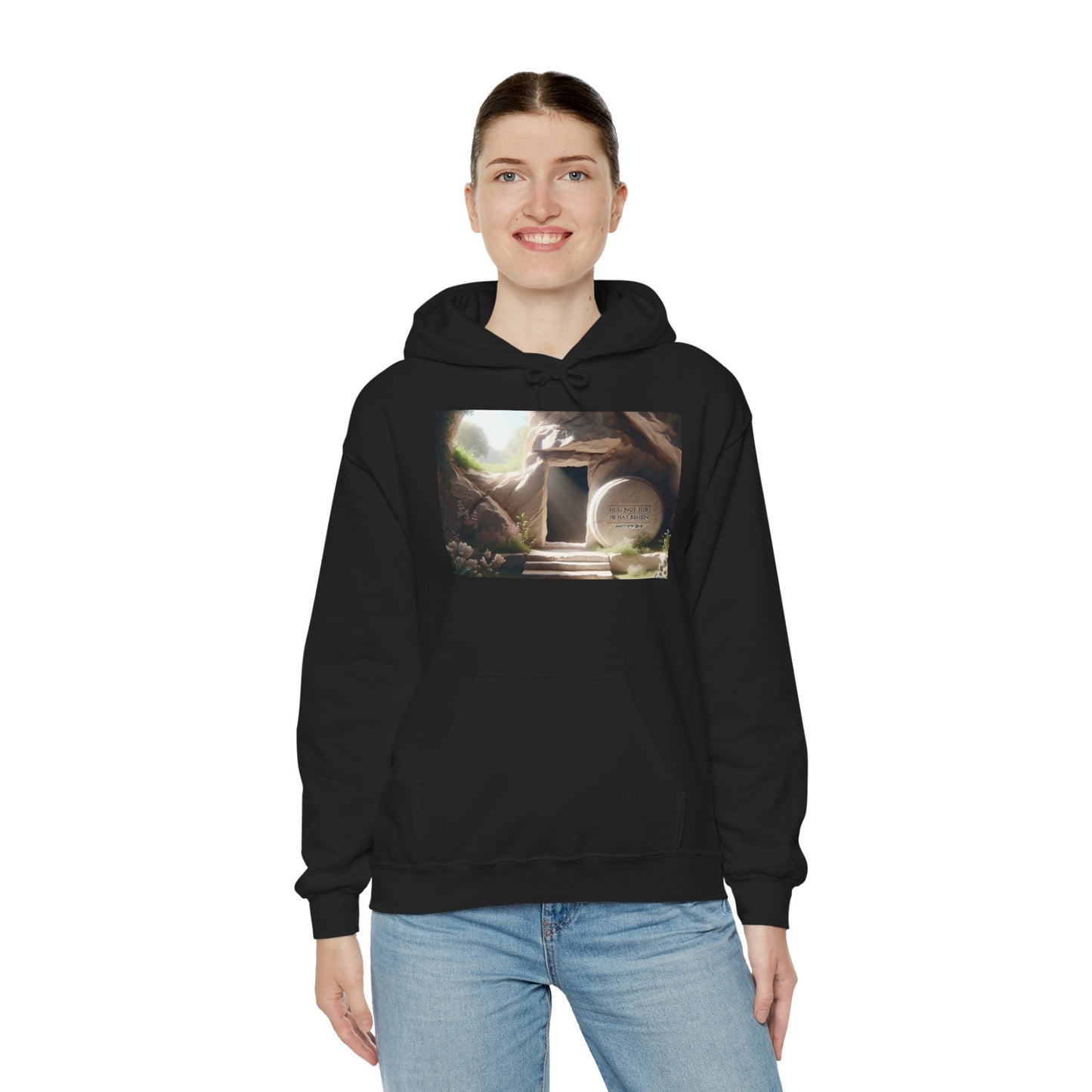 Inspirational Hooded Sweatshirt with Serene Design - Perfect for All Seasons
