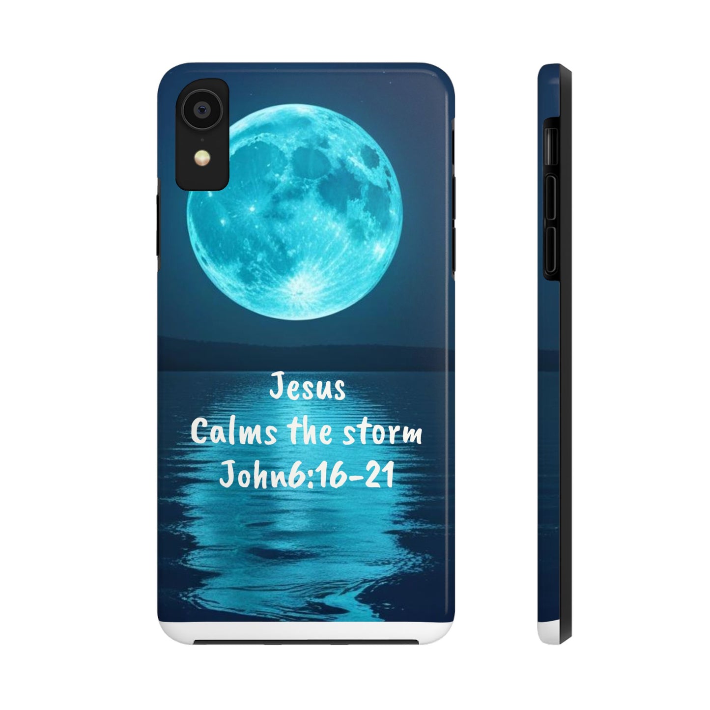 Moonlit Jesus Phone Case | Tough Phone Cases for Faithful Protection, Bible Verse, Gift for Christians, Spiritual Decor