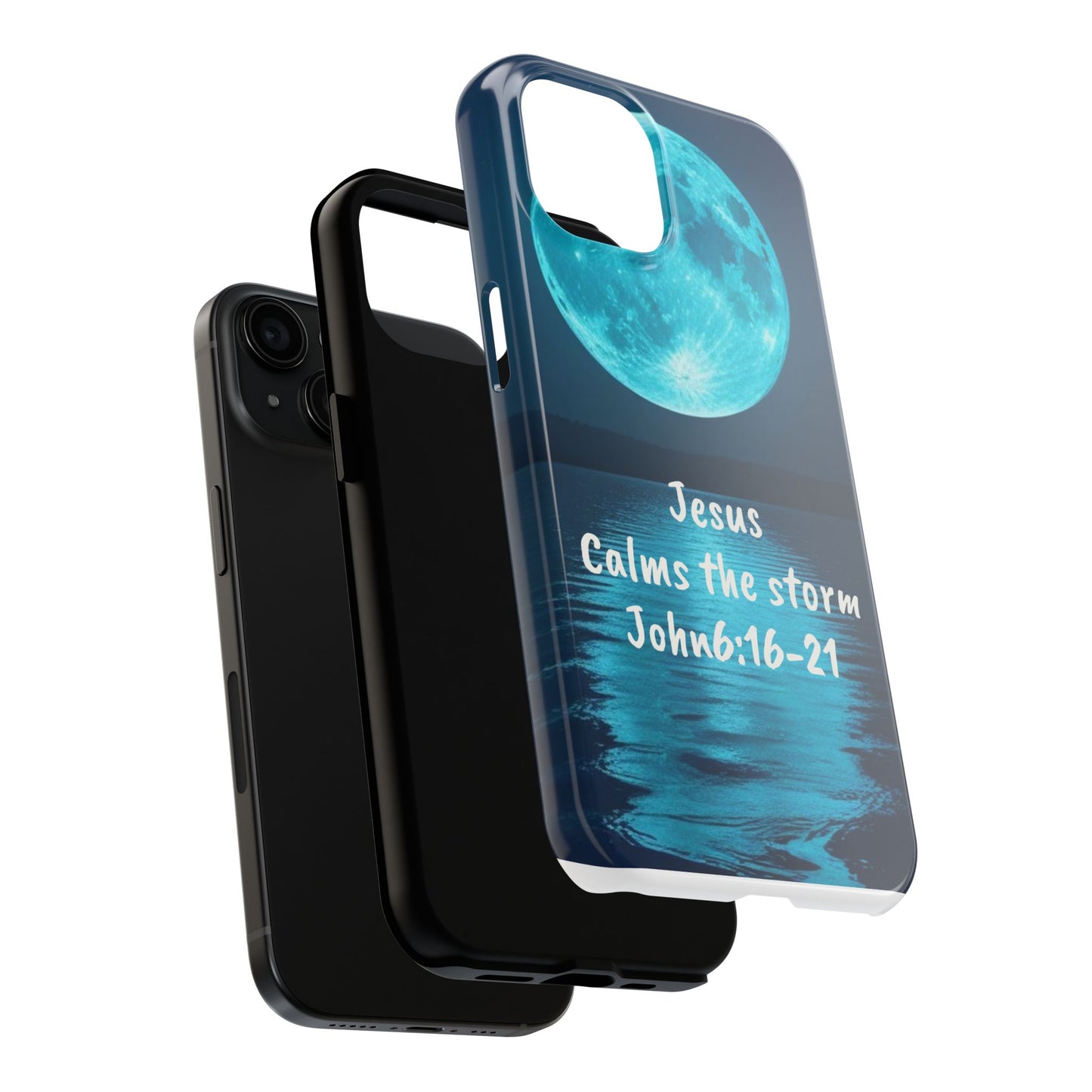 Moonlit Jesus Phone Case | Tough Phone Cases for Faithful Protection, Bible Verse, Gift for Christians, Spiritual Decor