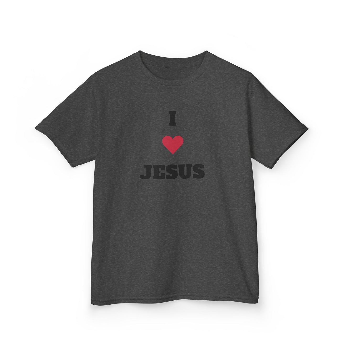 I ❤️ Jesus Kids Heavy Cotton Tee - Comfortable Faith T-Shirt for Young Believers