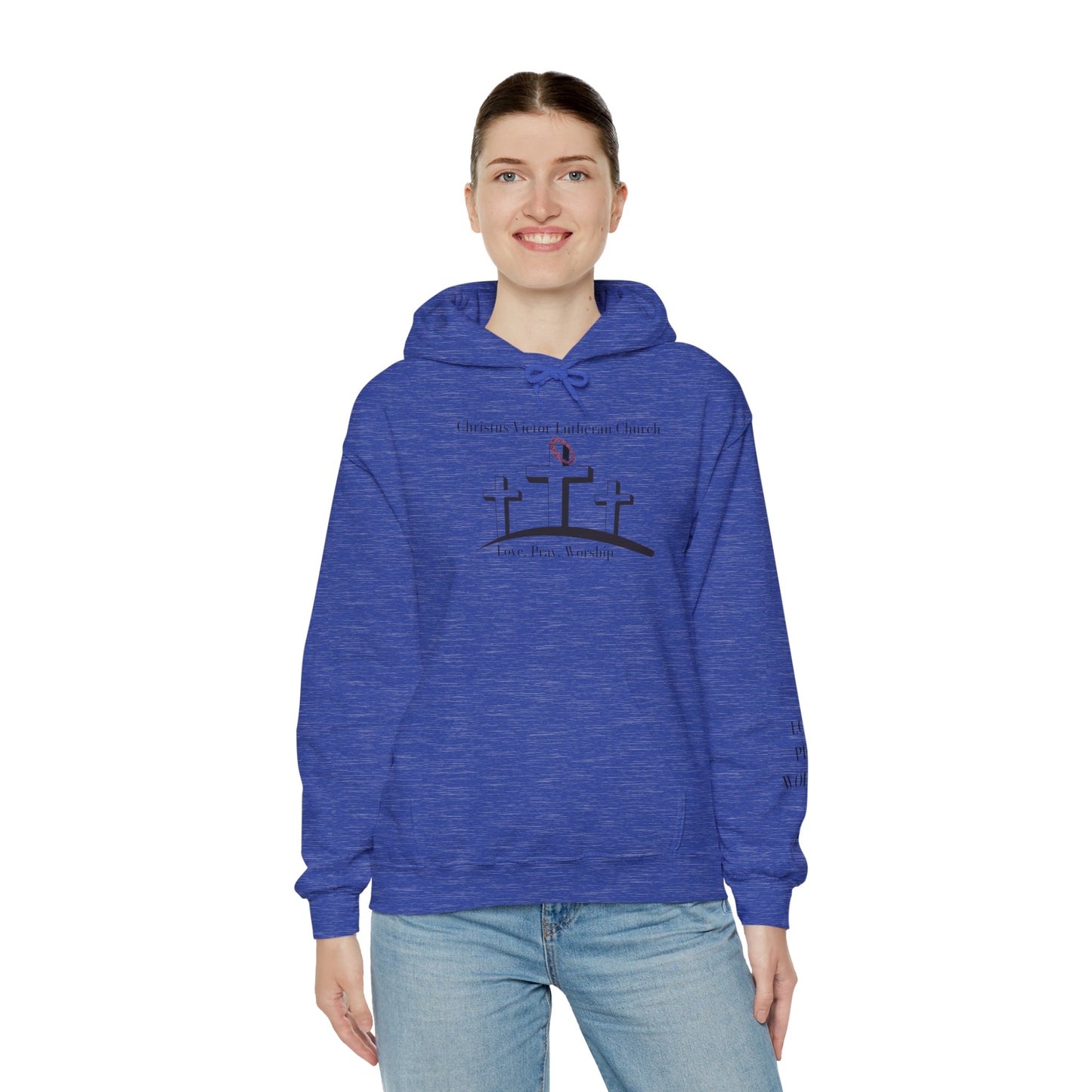Comfortable Unisex Hooded Sweatshirt with Christus Victor Logo