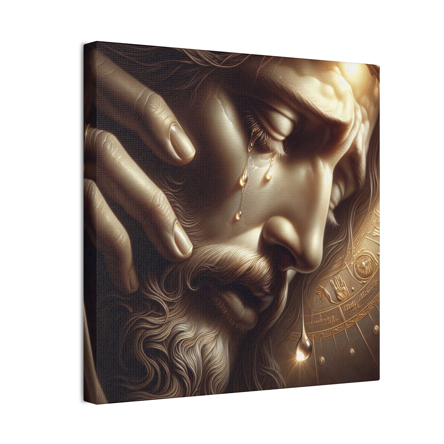 Emotional Canvas Art - Tearful Jesus Portrait