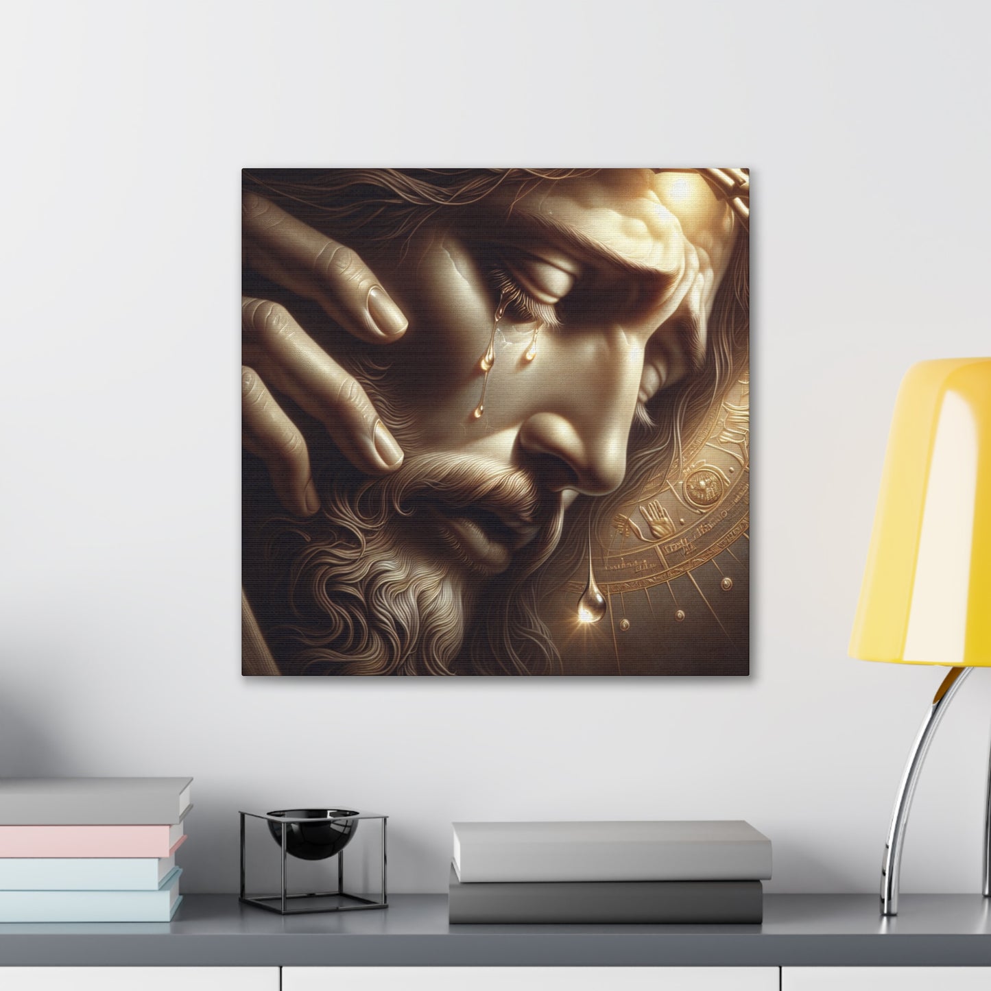 Emotional Canvas Art - Tearful Jesus Portrait