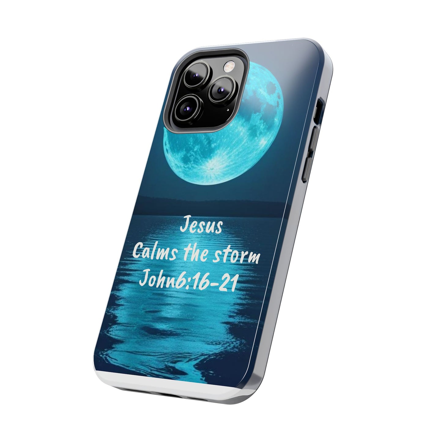 Moonlit Jesus Phone Case | Tough Phone Cases for Faithful Protection, Bible Verse, Gift for Christians, Spiritual Decor