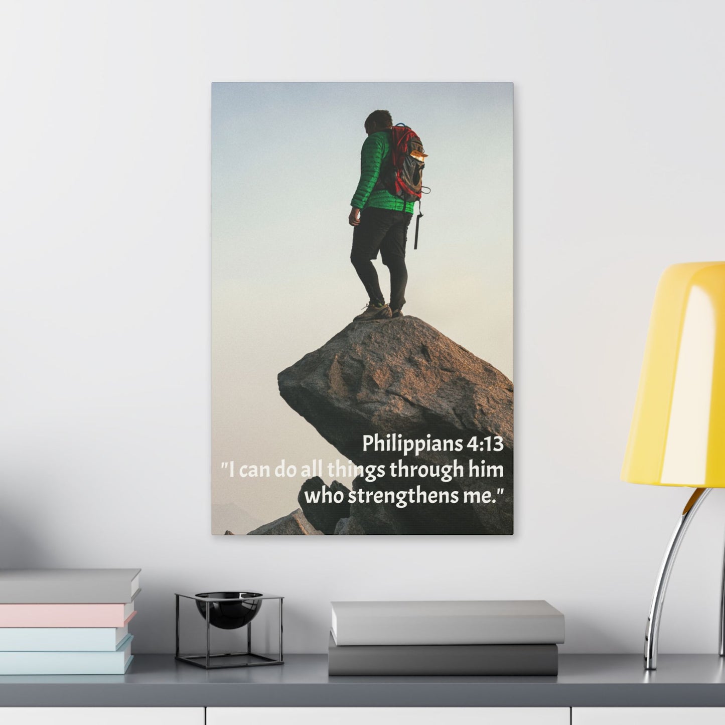 Inspirational Canvas Wall Art - Philippians 4:13 Motivational Decor