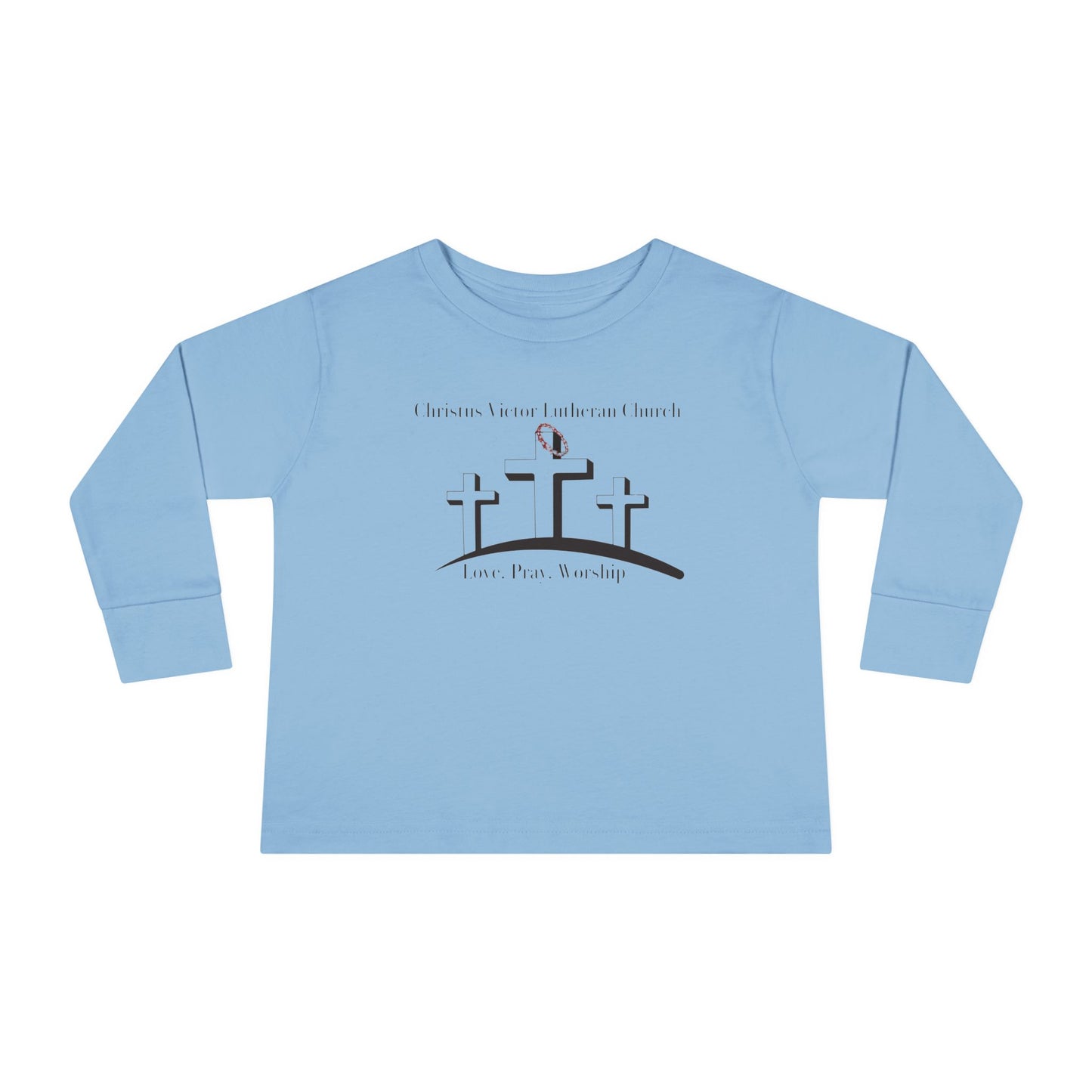 Toddler Long Sleeve Tee - Three Crosses Easter Faith Shirt for Kids