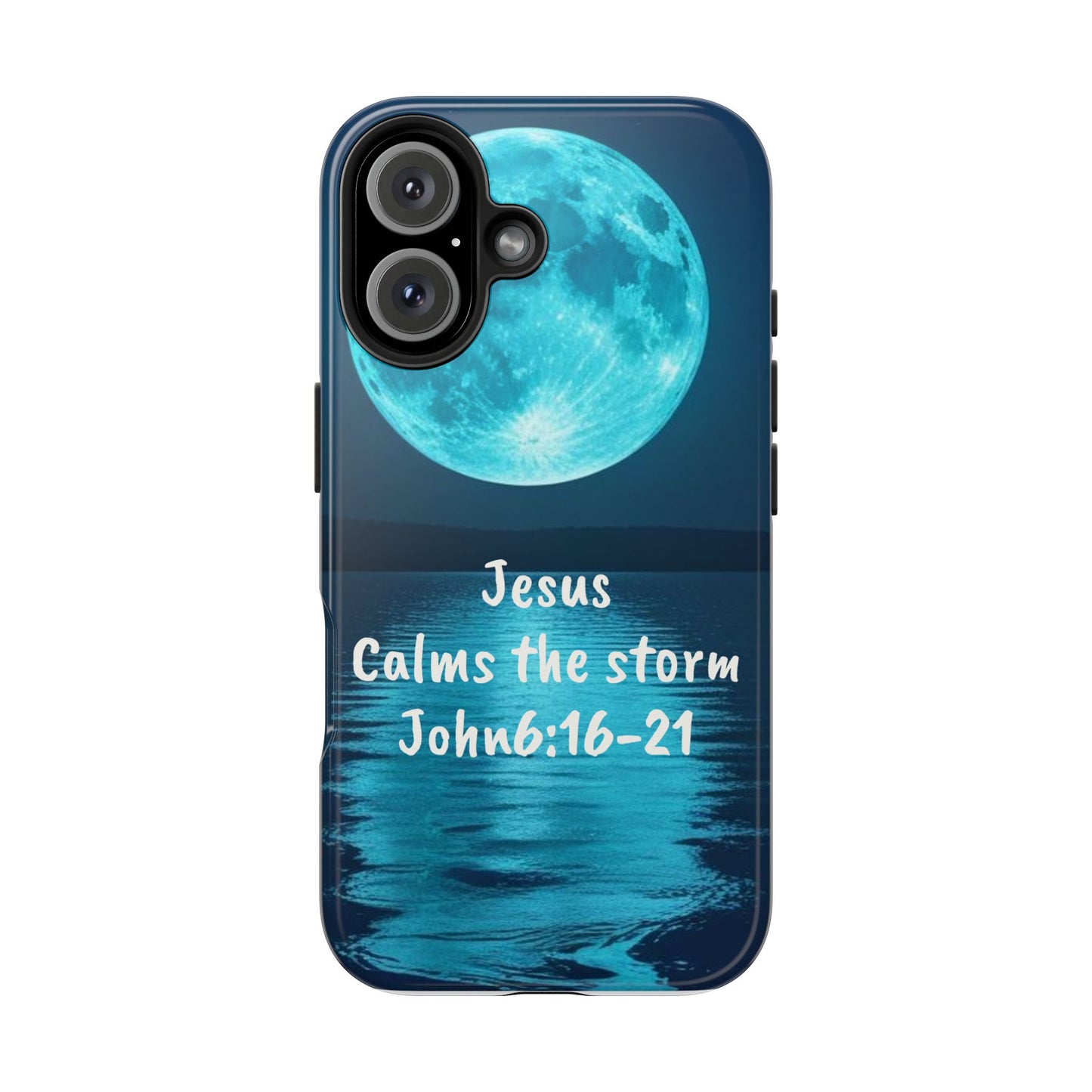 Moonlit Jesus Phone Case | Tough Phone Cases for Faithful Protection, Bible Verse, Gift for Christians, Spiritual Decor