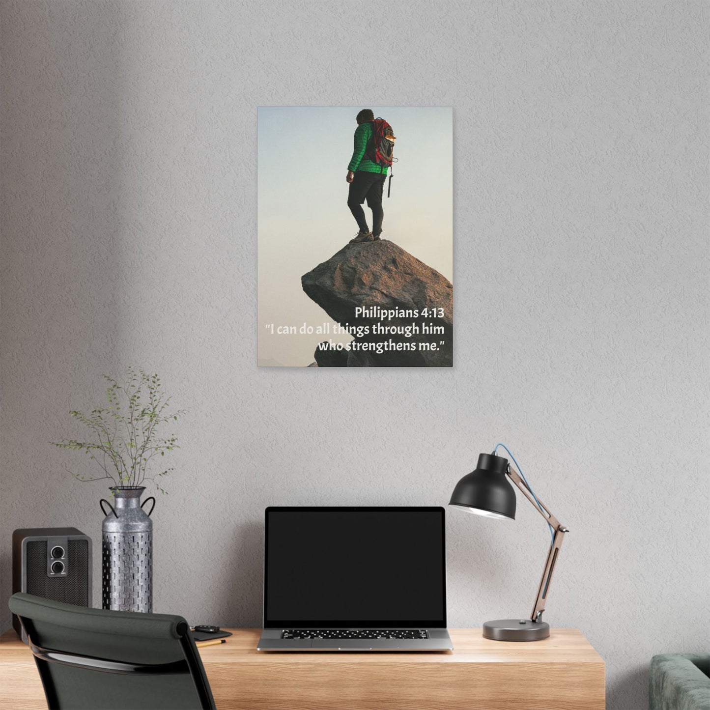 Inspirational Canvas Wall Art - Philippians 4:13 Motivational Decor