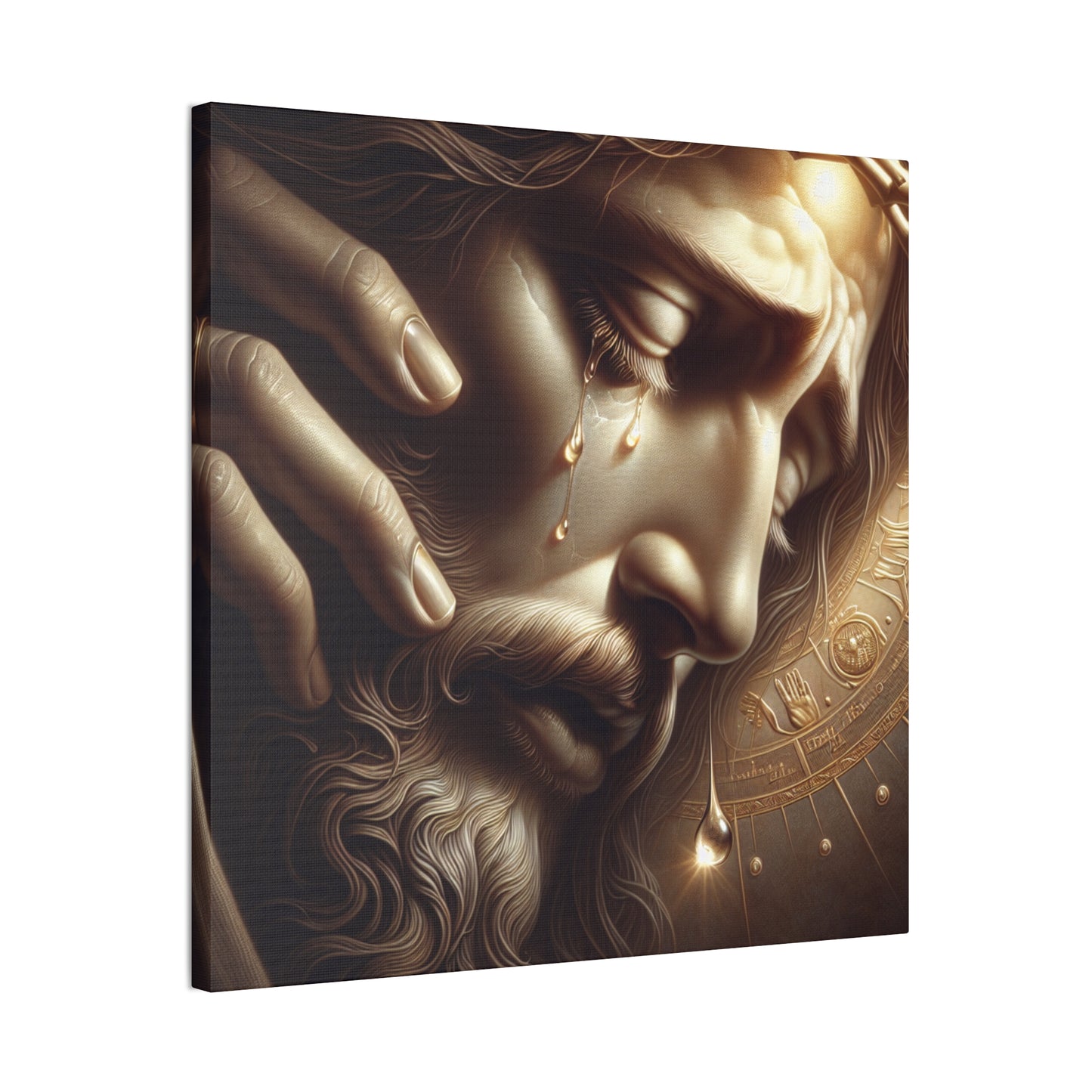Emotional Canvas Art - Tearful Jesus Portrait