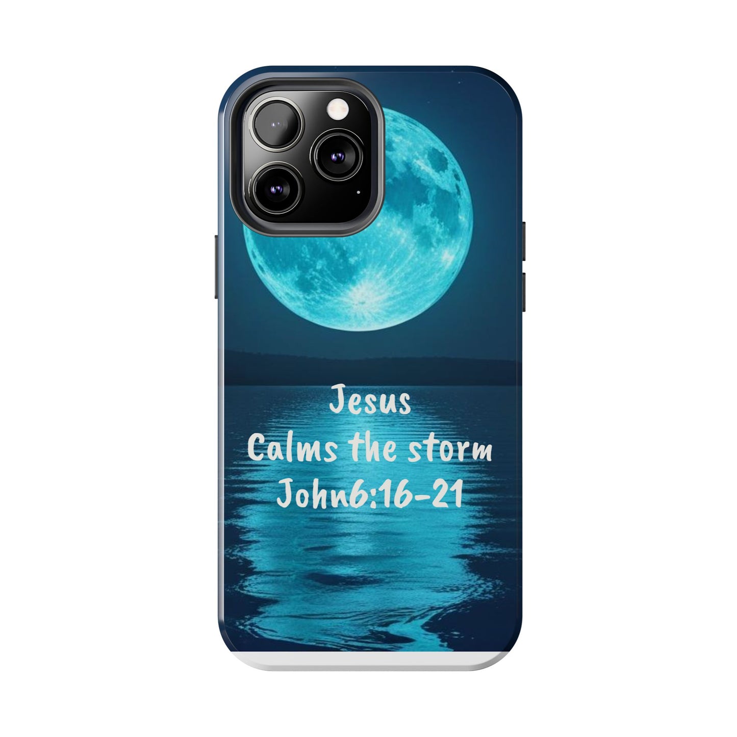 Moonlit Jesus Phone Case | Tough Phone Cases for Faithful Protection, Bible Verse, Gift for Christians, Spiritual Decor