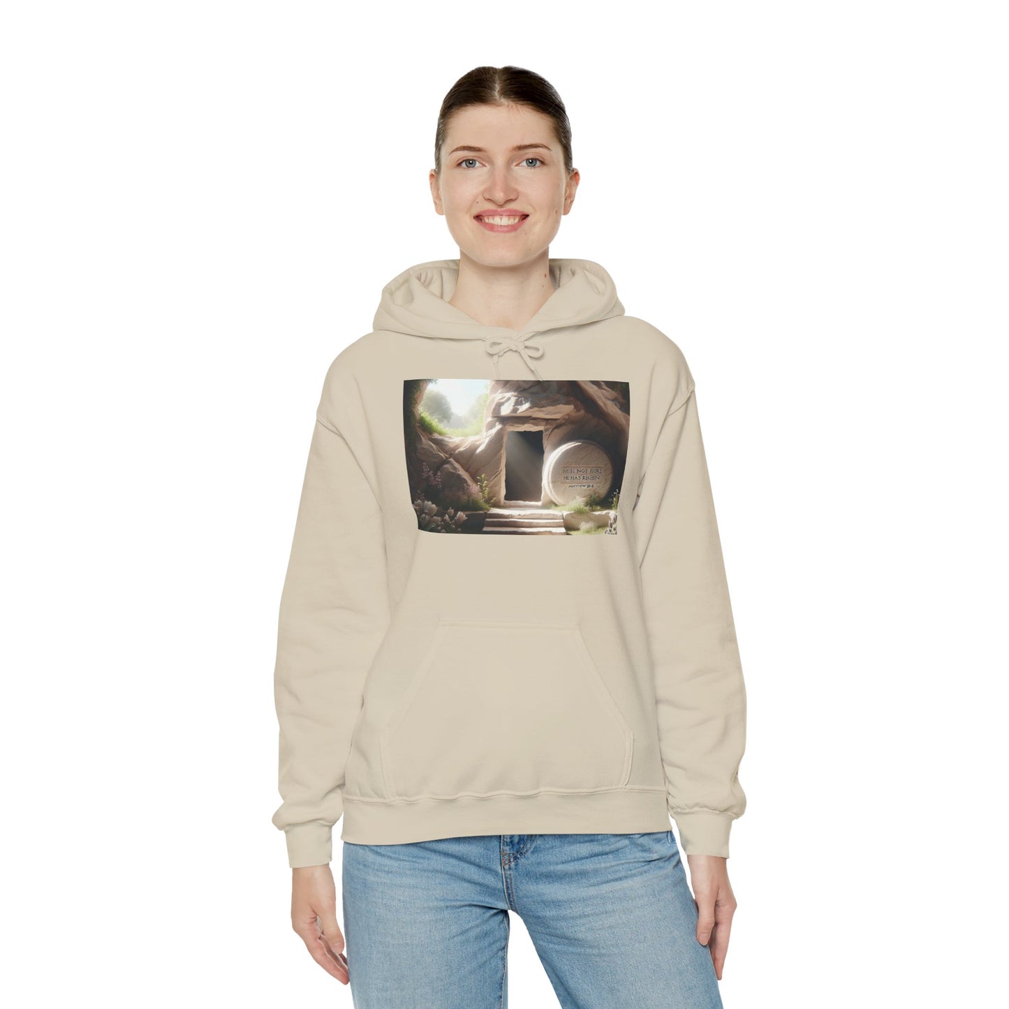 Inspirational Hooded Sweatshirt with Serene Design - Perfect for All Seasons