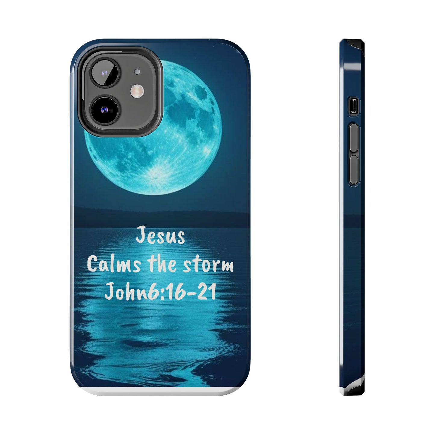 Moonlit Jesus Phone Case | Tough Phone Cases for Faithful Protection, Bible Verse, Gift for Christians, Spiritual Decor