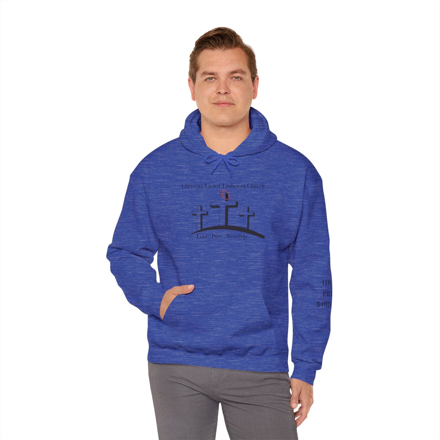 Comfortable Unisex Hooded Sweatshirt with Christus Victor Logo