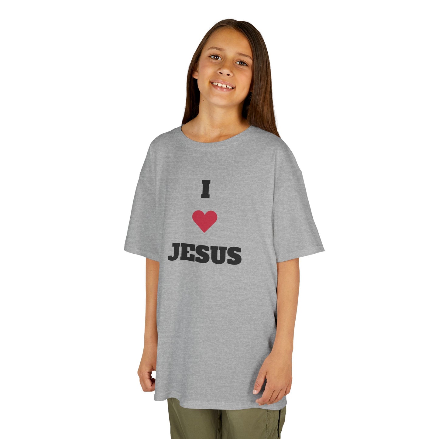 I ❤️ Jesus Kids Heavy Cotton Tee - Comfortable Faith T-Shirt for Young Believers