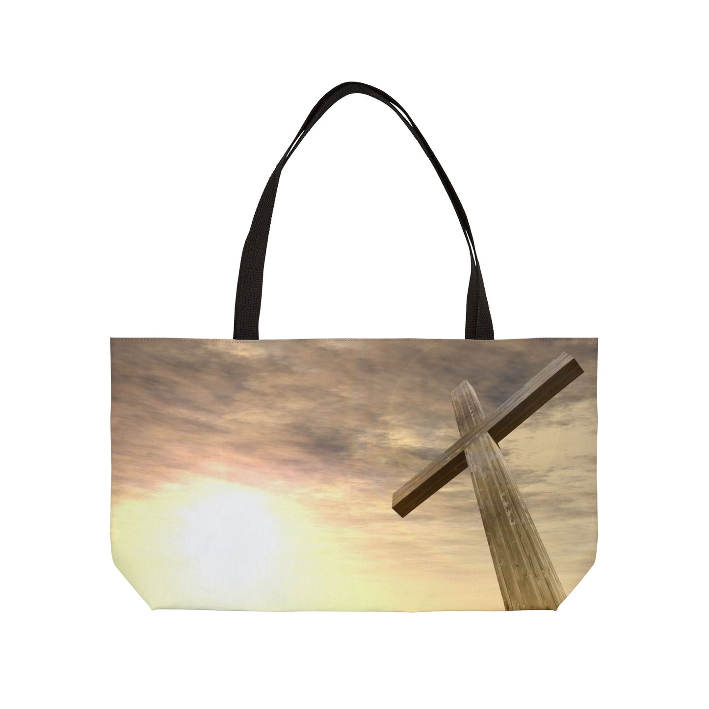 Faith-Inspired Weekender Tote Bag | Versatile Travel Companion, Beach Bag, Gym Tote, Religious Gift, Cross Design