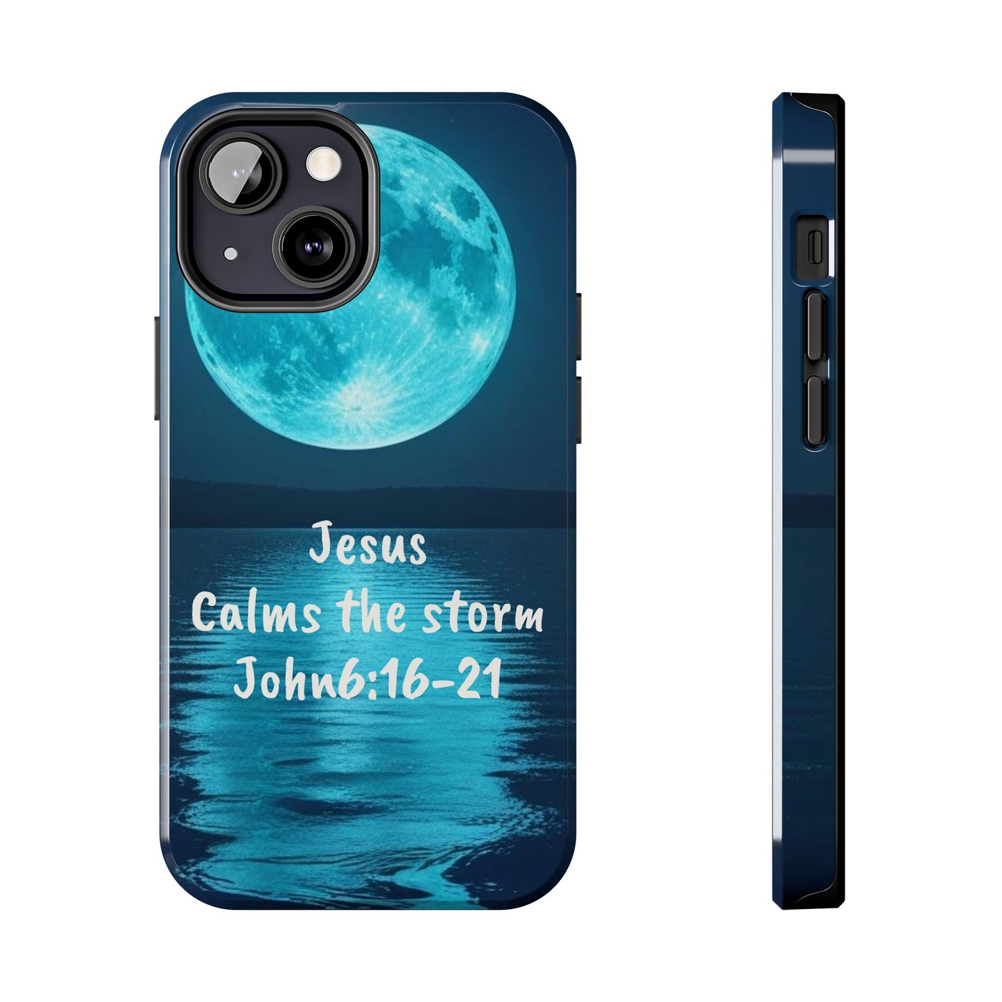 Moonlit Jesus Phone Case | Tough Phone Cases for Faithful Protection, Bible Verse, Gift for Christians, Spiritual Decor