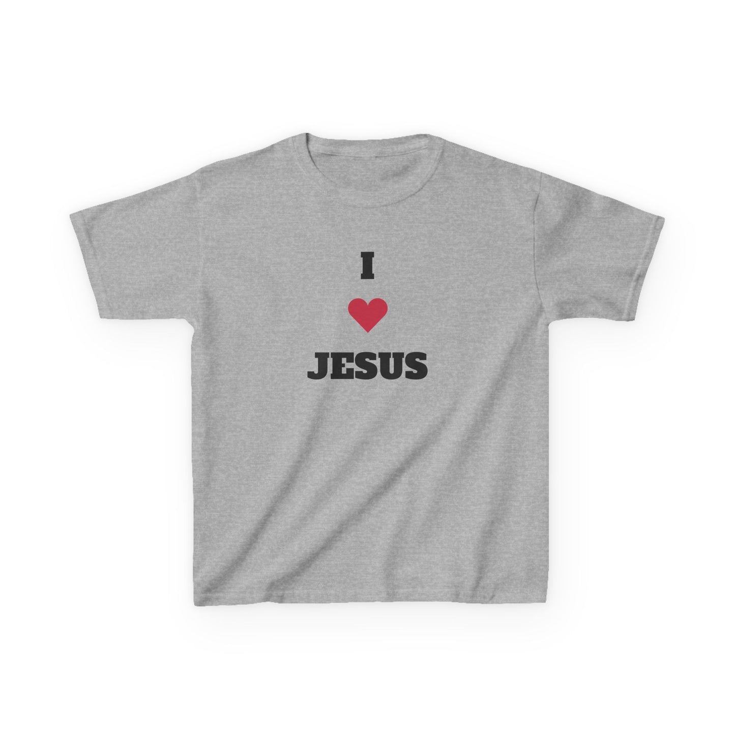 I ❤️ Jesus Kids Heavy Cotton Tee - Comfortable Faith T-Shirt for Young Believers