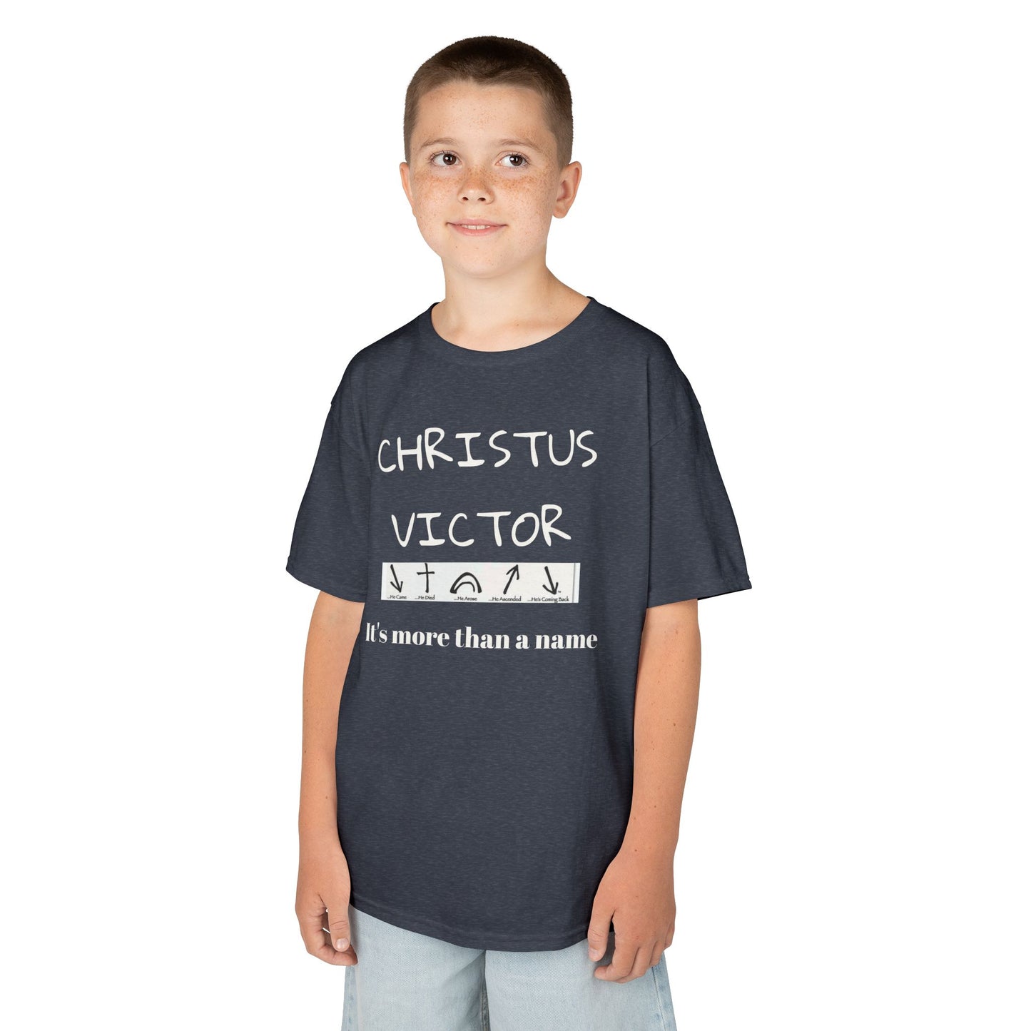 Kids Heavy Cotton™ Tee - CHRISTUS VICTOR - Faith-Inspired Kids T-Shirt