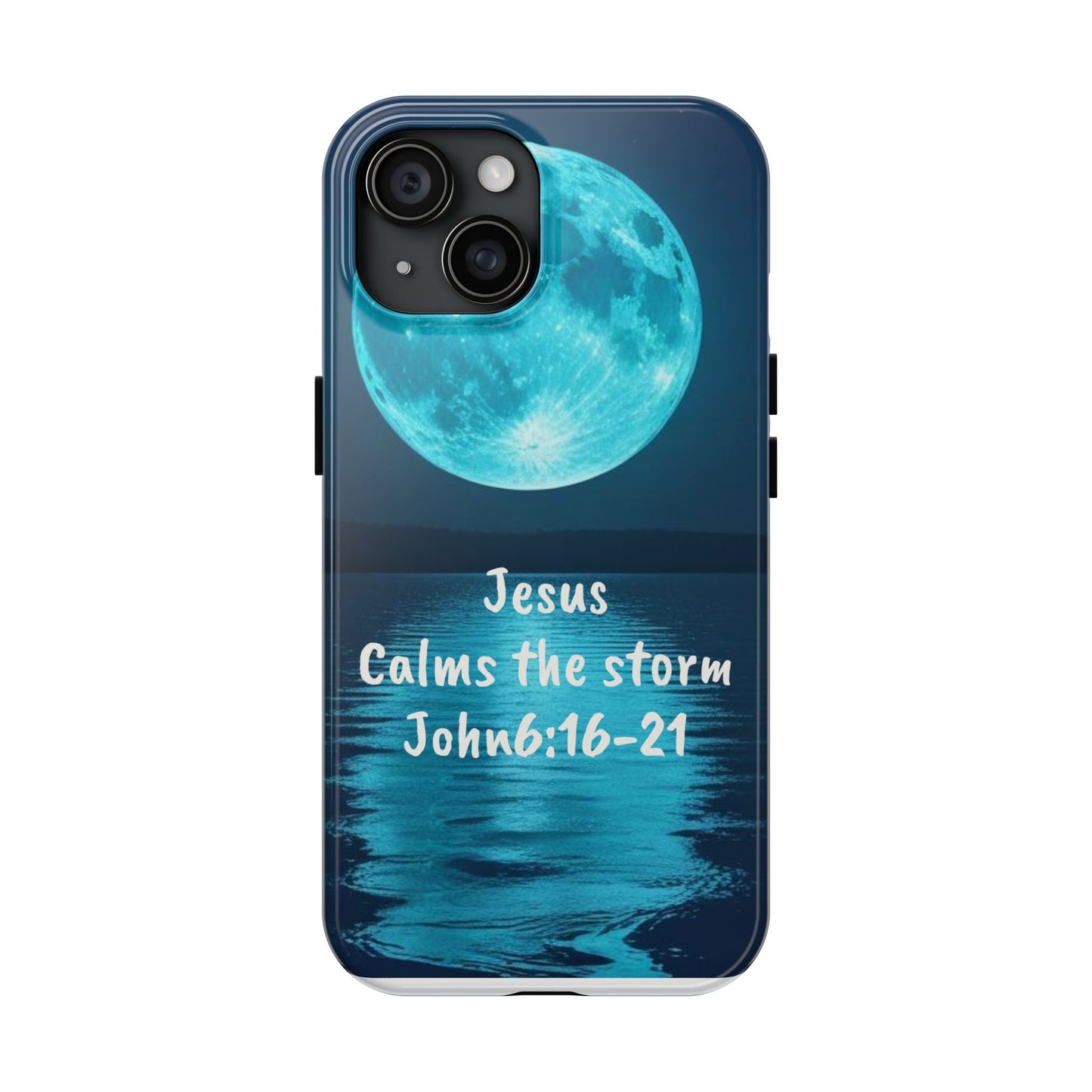 Moonlit Jesus Phone Case | Tough Phone Cases for Faithful Protection, Bible Verse, Gift for Christians, Spiritual Decor