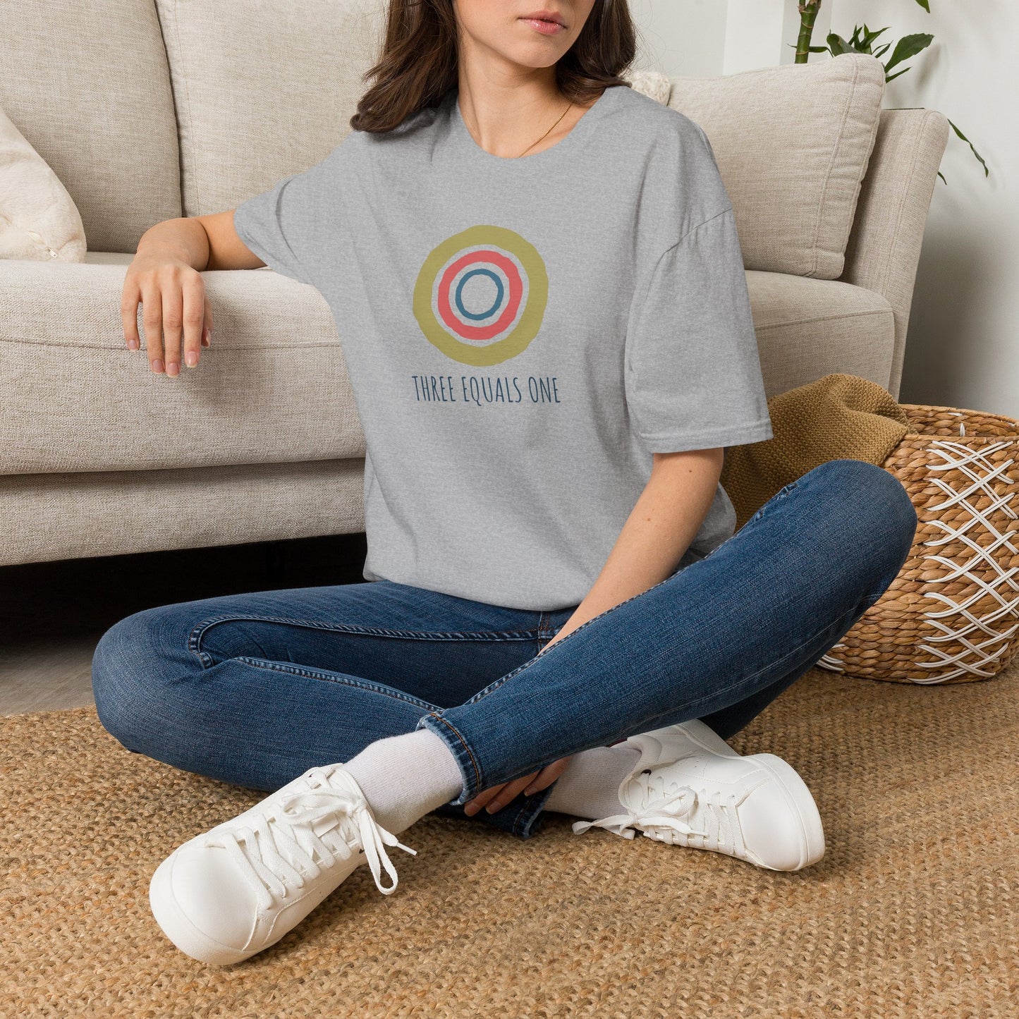 Three Equals One T-Shirt — Minimal Holy Trinity Graphic Tee