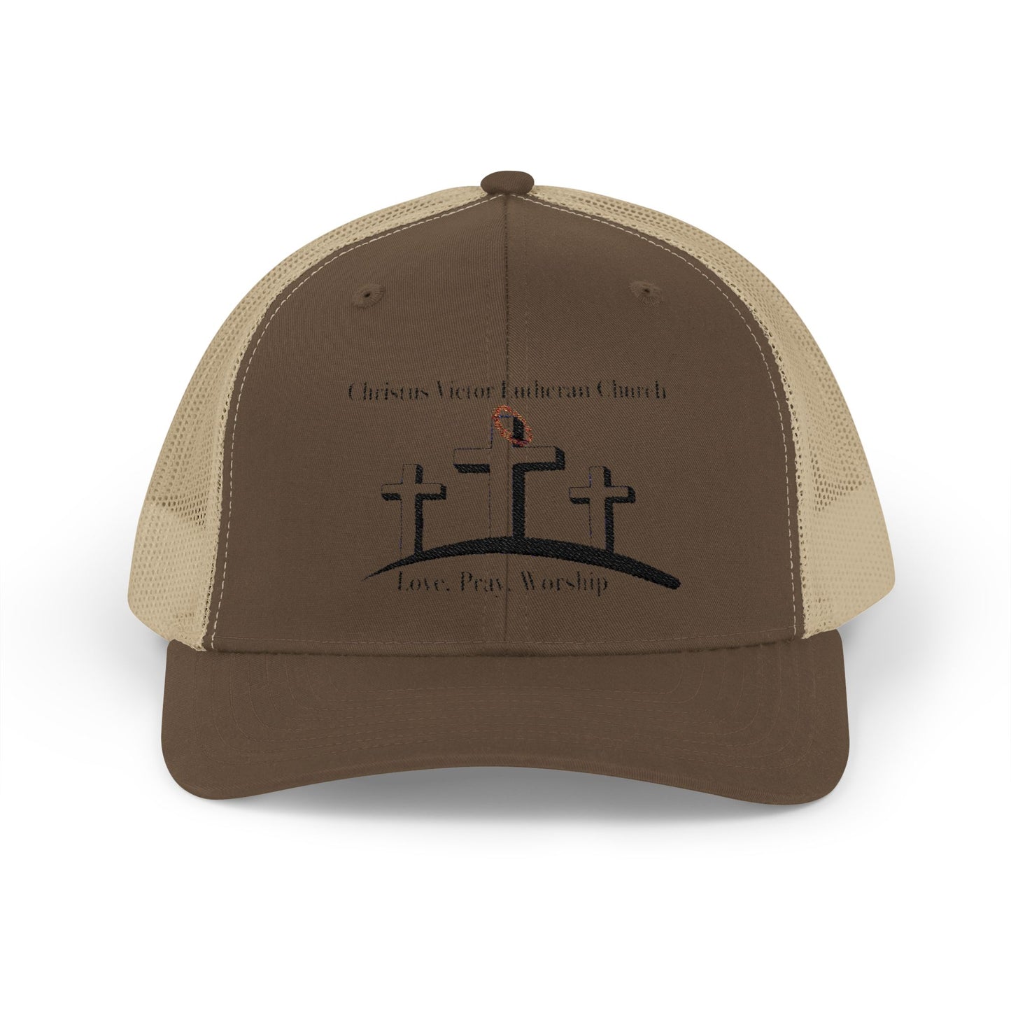 Inspirational Christian Snapback Trucker Cap - Love, Pray, Worship