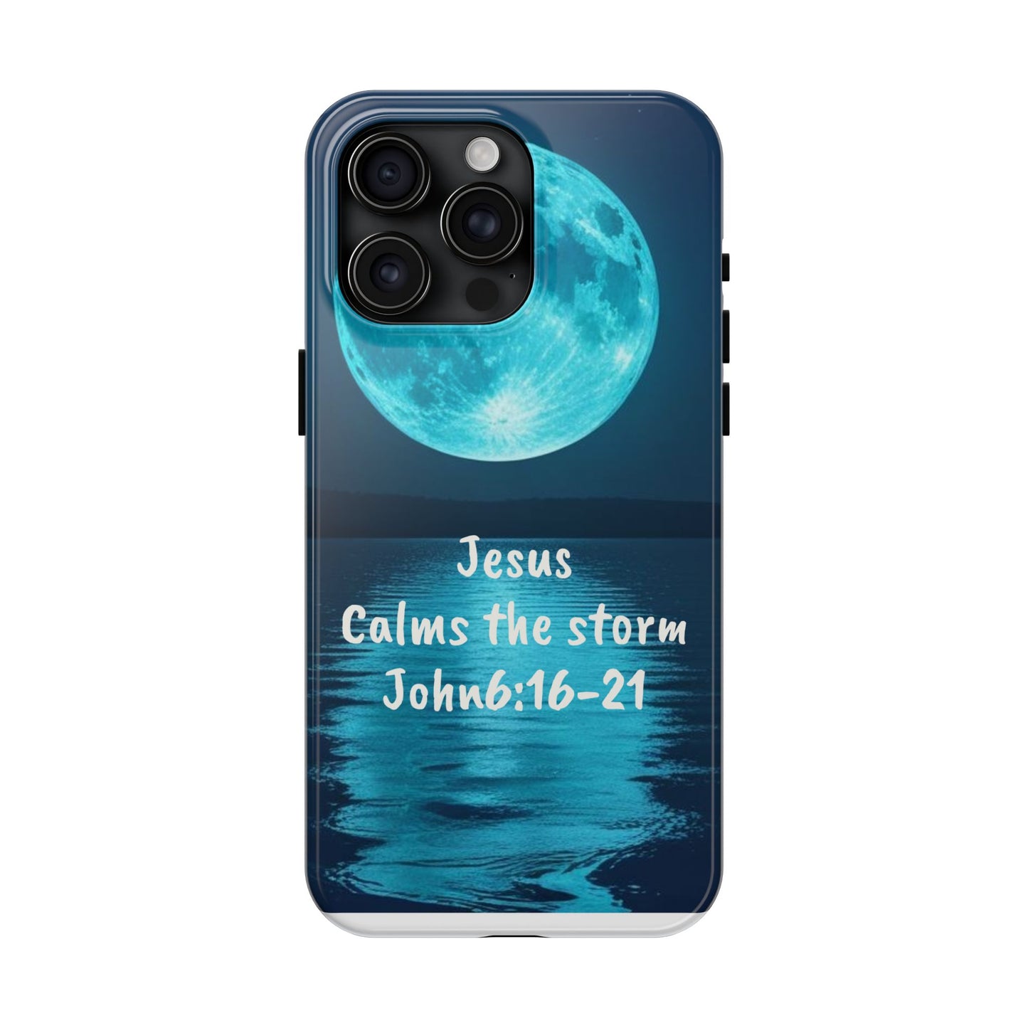 Moonlit Jesus Phone Case | Tough Phone Cases for Faithful Protection, Bible Verse, Gift for Christians, Spiritual Decor