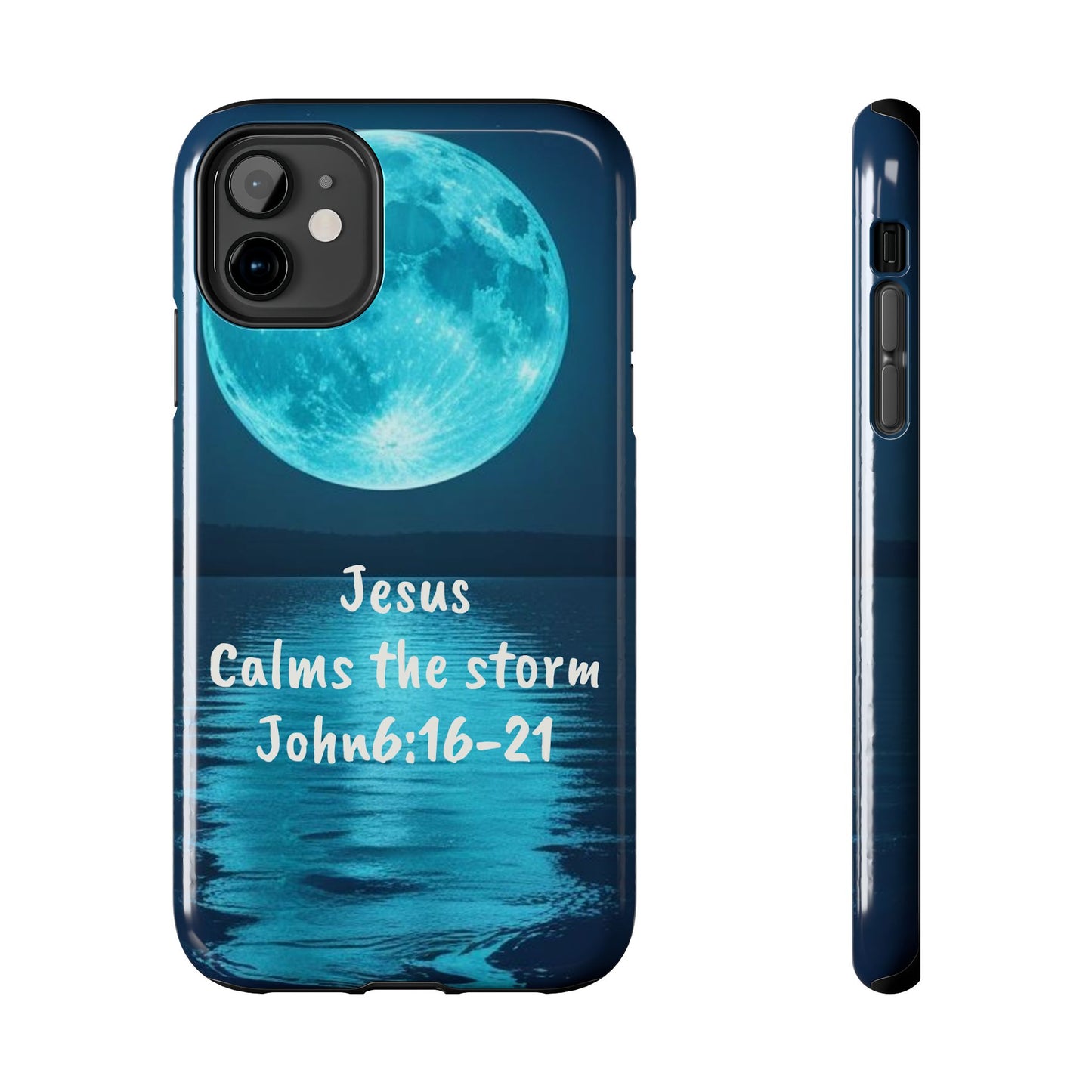 Moonlit Jesus Phone Case | Tough Phone Cases for Faithful Protection, Bible Verse, Gift for Christians, Spiritual Decor