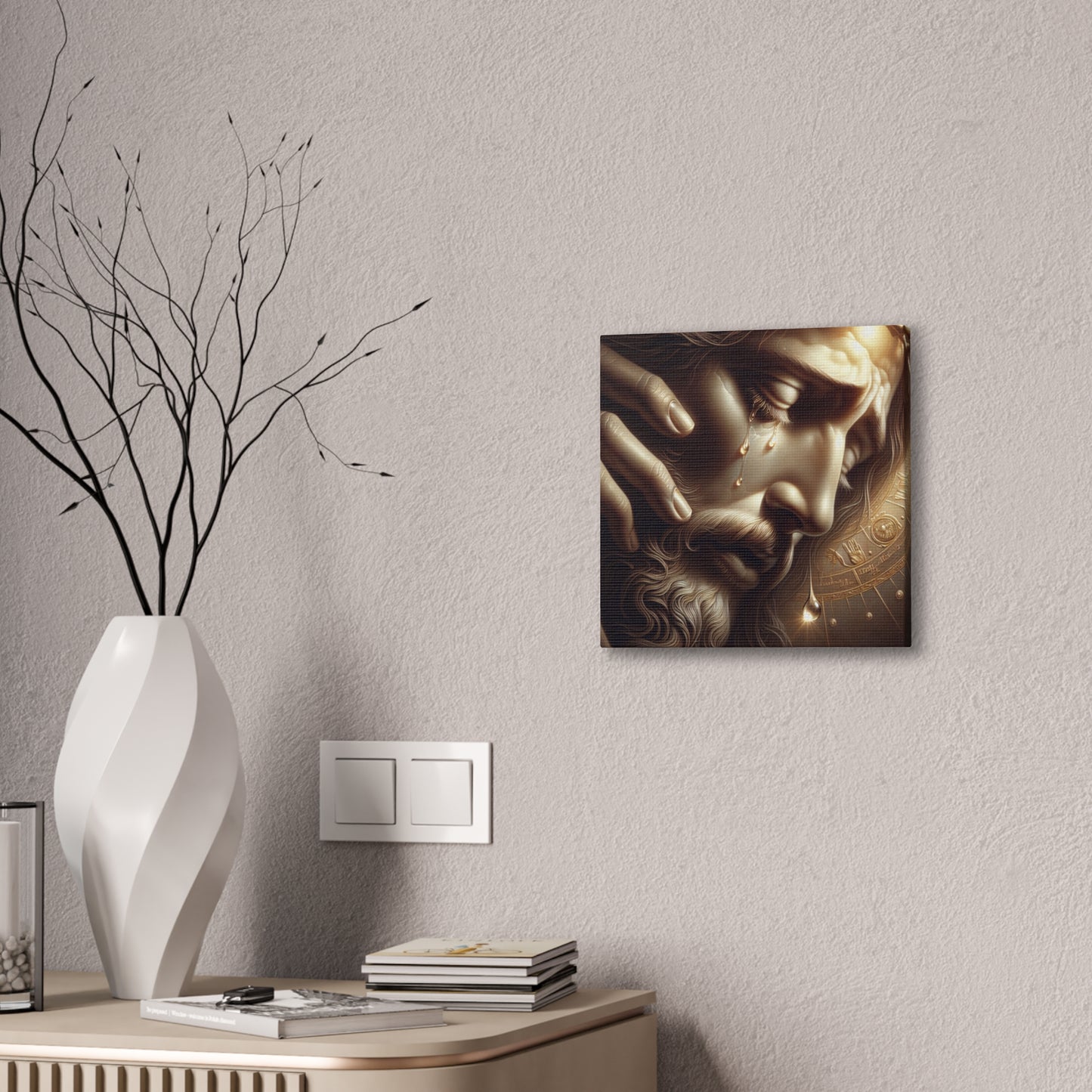 Emotional Canvas Art - Tearful Jesus Portrait