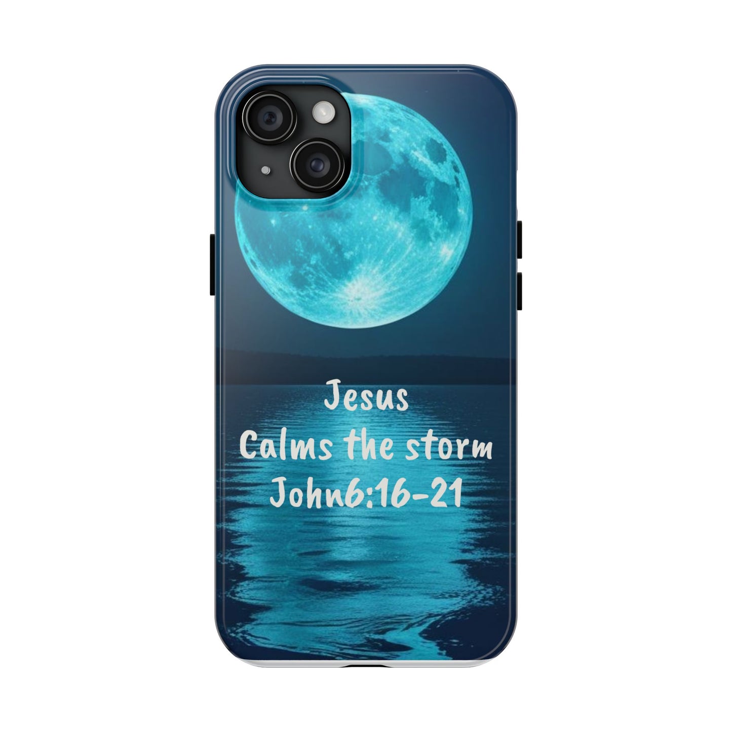 Moonlit Jesus Phone Case | Tough Phone Cases for Faithful Protection, Bible Verse, Gift for Christians, Spiritual Decor
