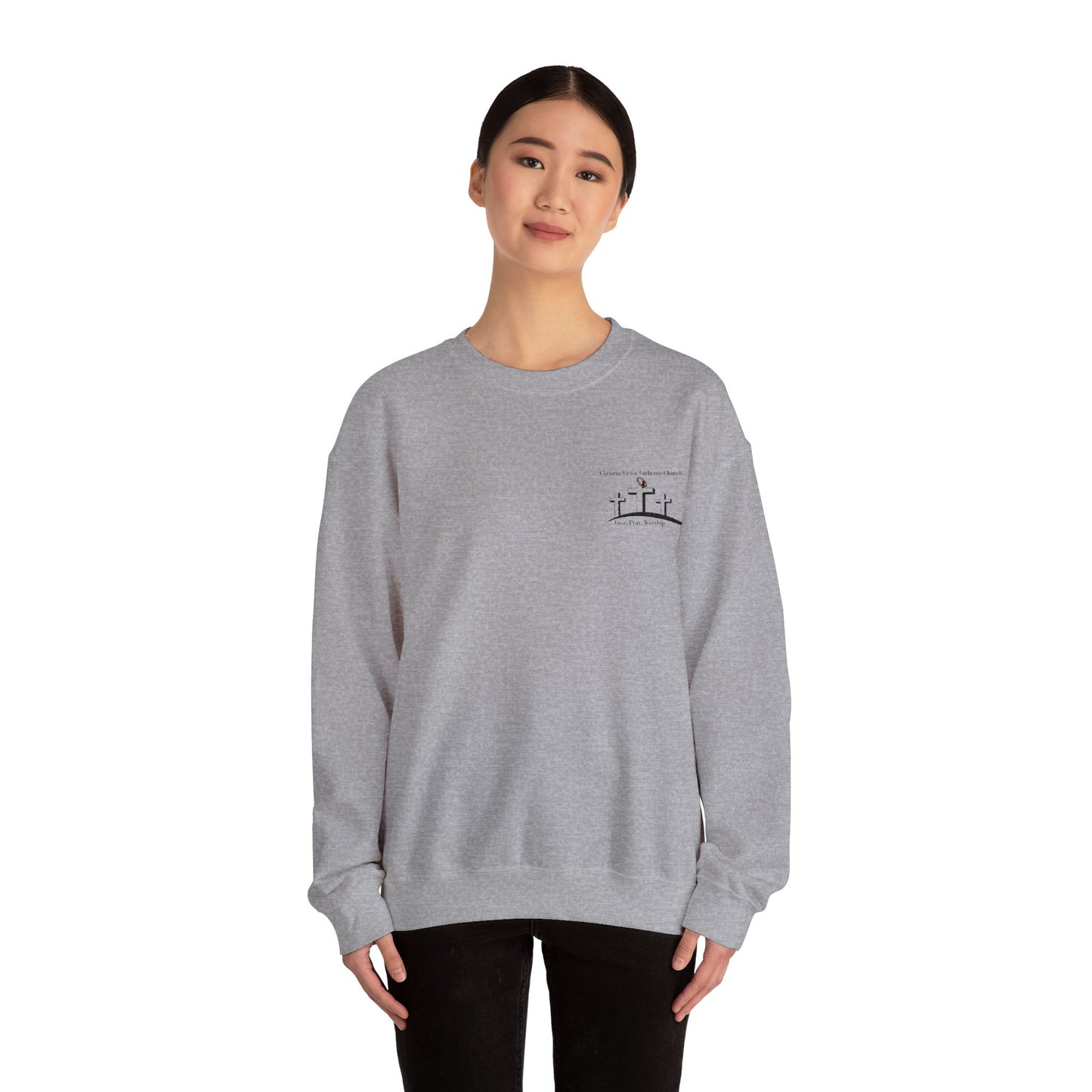 Cozy Unisex Sweatshirt with embroidered Christus Victor Logo