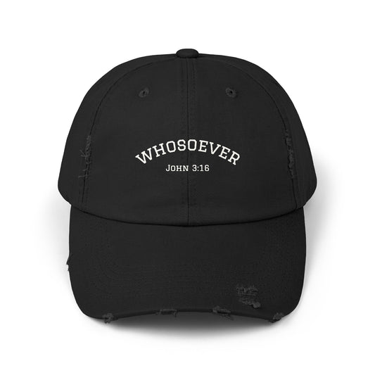 Hat Whosoever John 3:16 Distressed Cap Christian Faith Gift