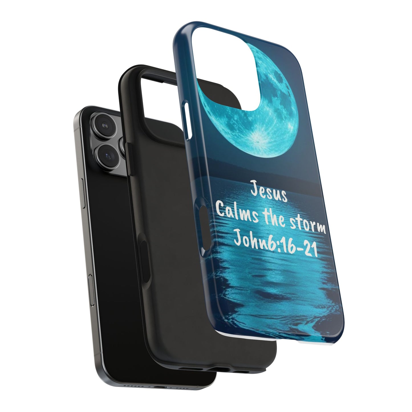 Moonlit Jesus Phone Case | Tough Phone Cases for Faithful Protection, Bible Verse, Gift for Christians, Spiritual Decor