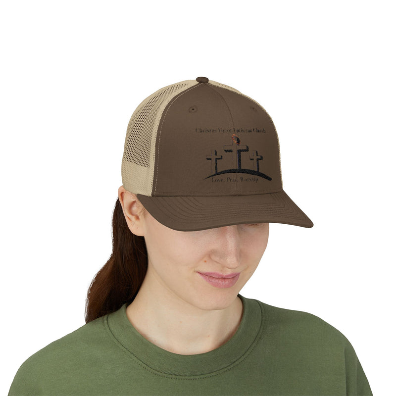Inspirational Christian Snapback Trucker Cap - Love, Pray, Worship