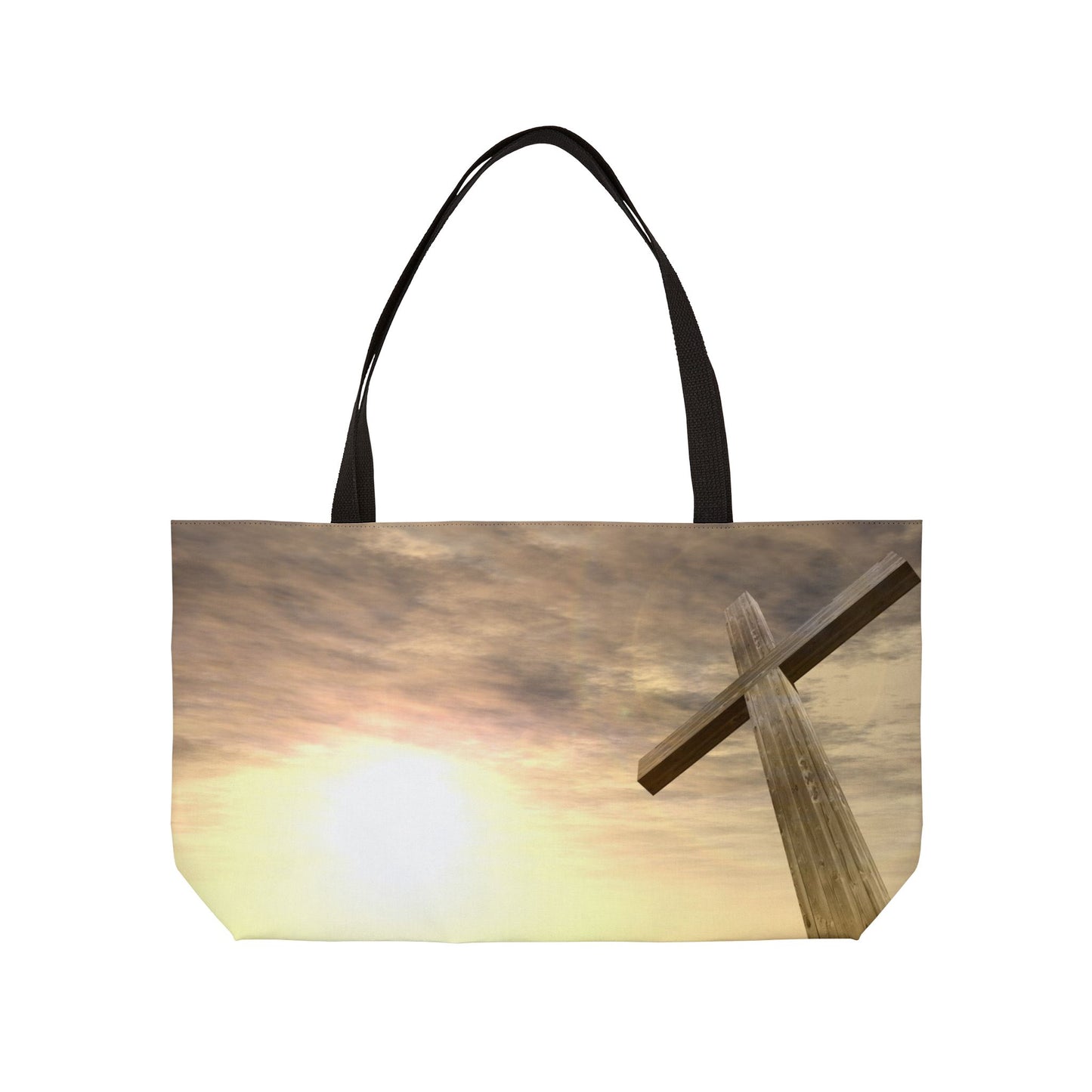 Faith-Inspired Weekender Tote Bag | Versatile Travel Companion, Beach Bag, Gym Tote, Religious Gift, Cross Design