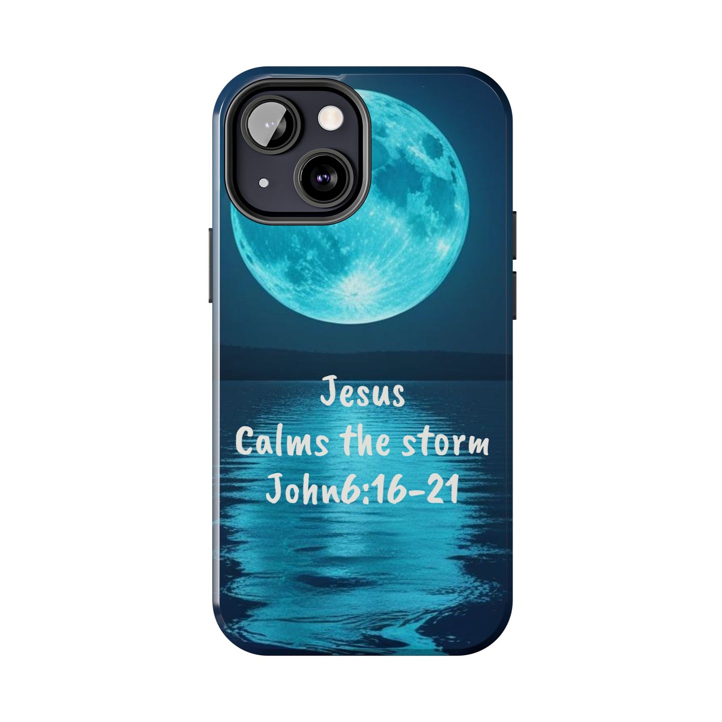 Moonlit Jesus Phone Case | Tough Phone Cases for Faithful Protection, Bible Verse, Gift for Christians, Spiritual Decor