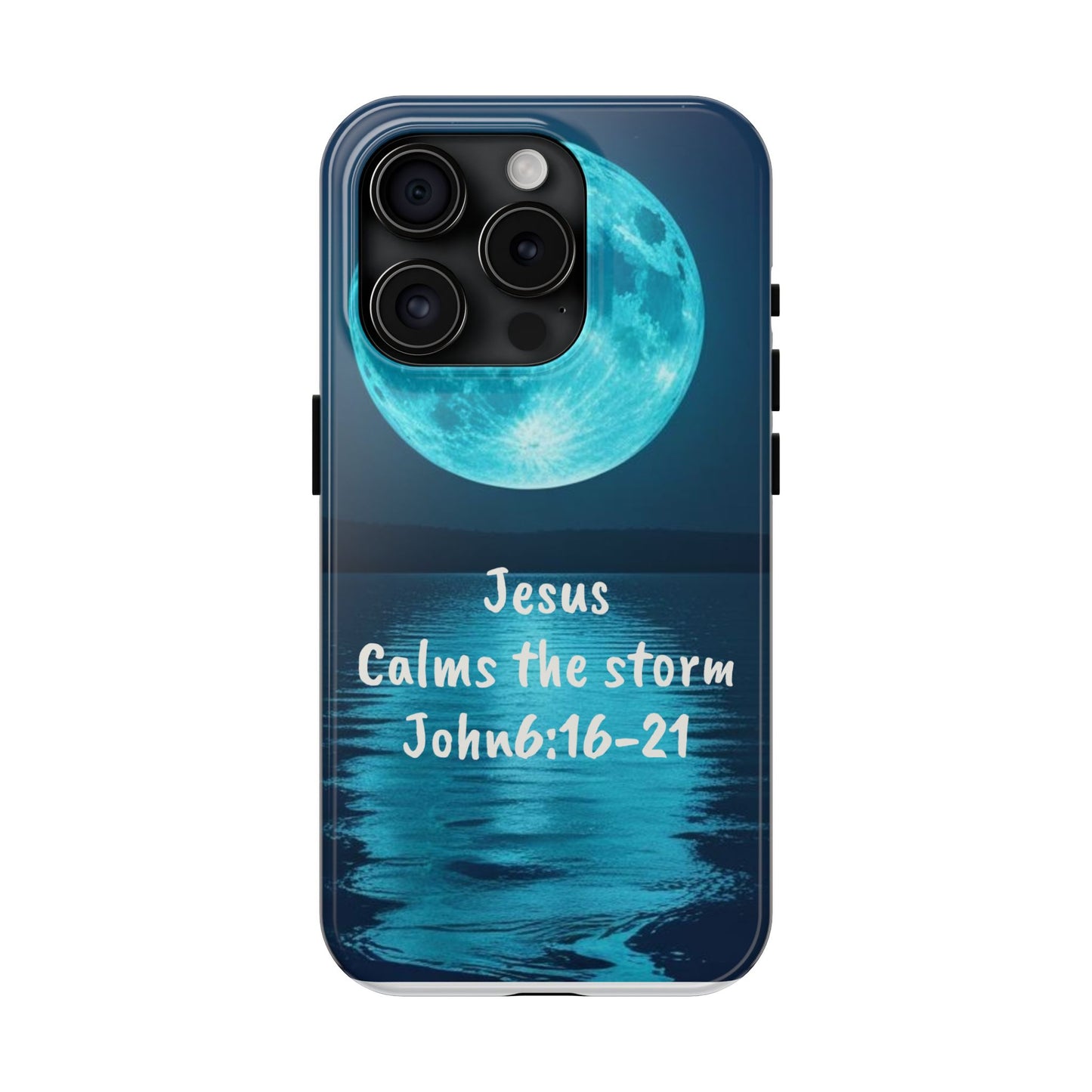 Moonlit Jesus Phone Case | Tough Phone Cases for Faithful Protection, Bible Verse, Gift for Christians, Spiritual Decor
