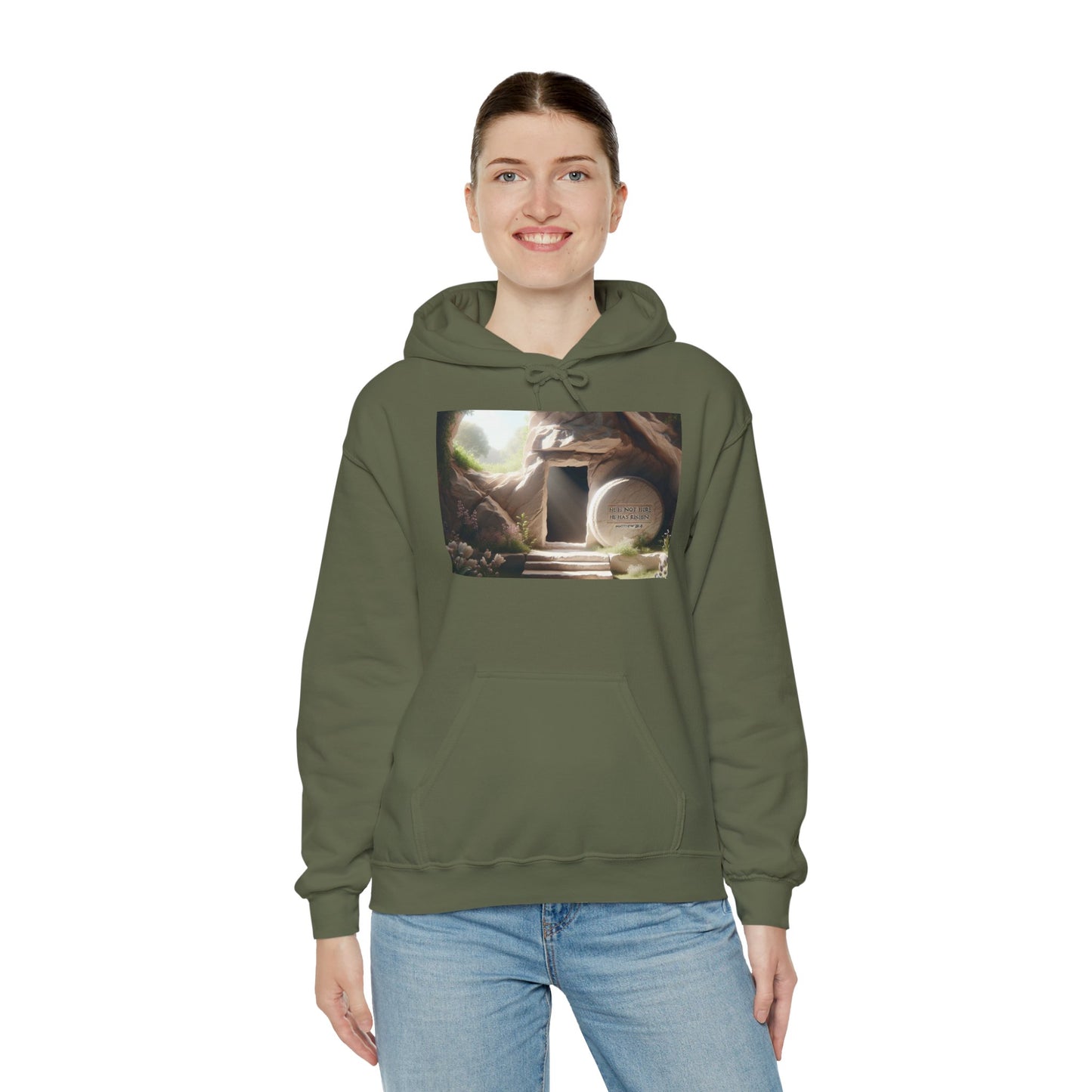 Inspirational Hooded Sweatshirt with Serene Design - Perfect for All Seasons