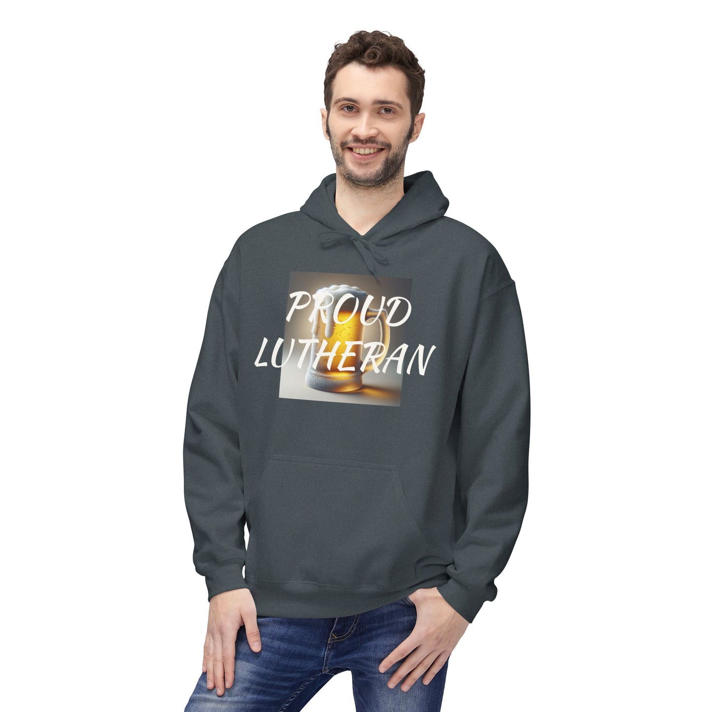 Proud Lutheran Fleece Hoodie - Unisex Midweight Sweatshirt