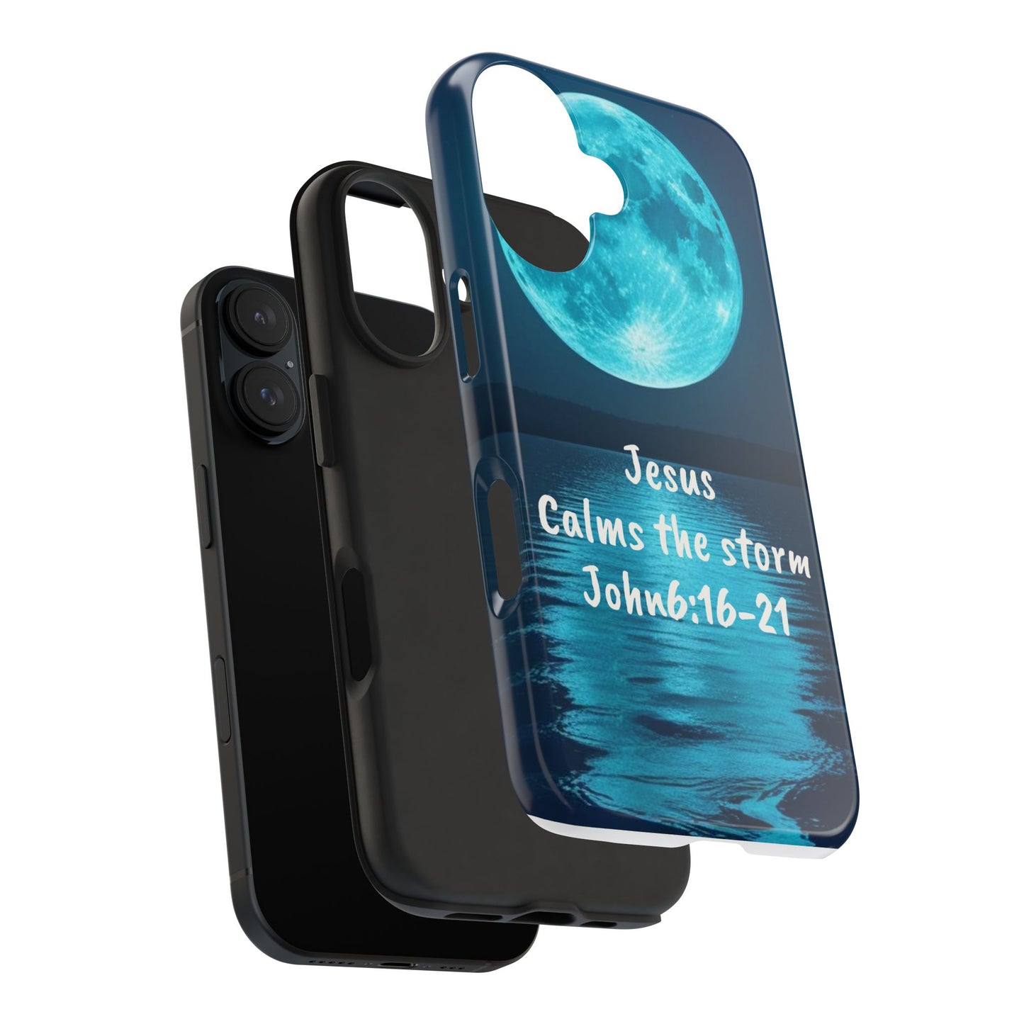 Moonlit Jesus Phone Case | Tough Phone Cases for Faithful Protection, Bible Verse, Gift for Christians, Spiritual Decor